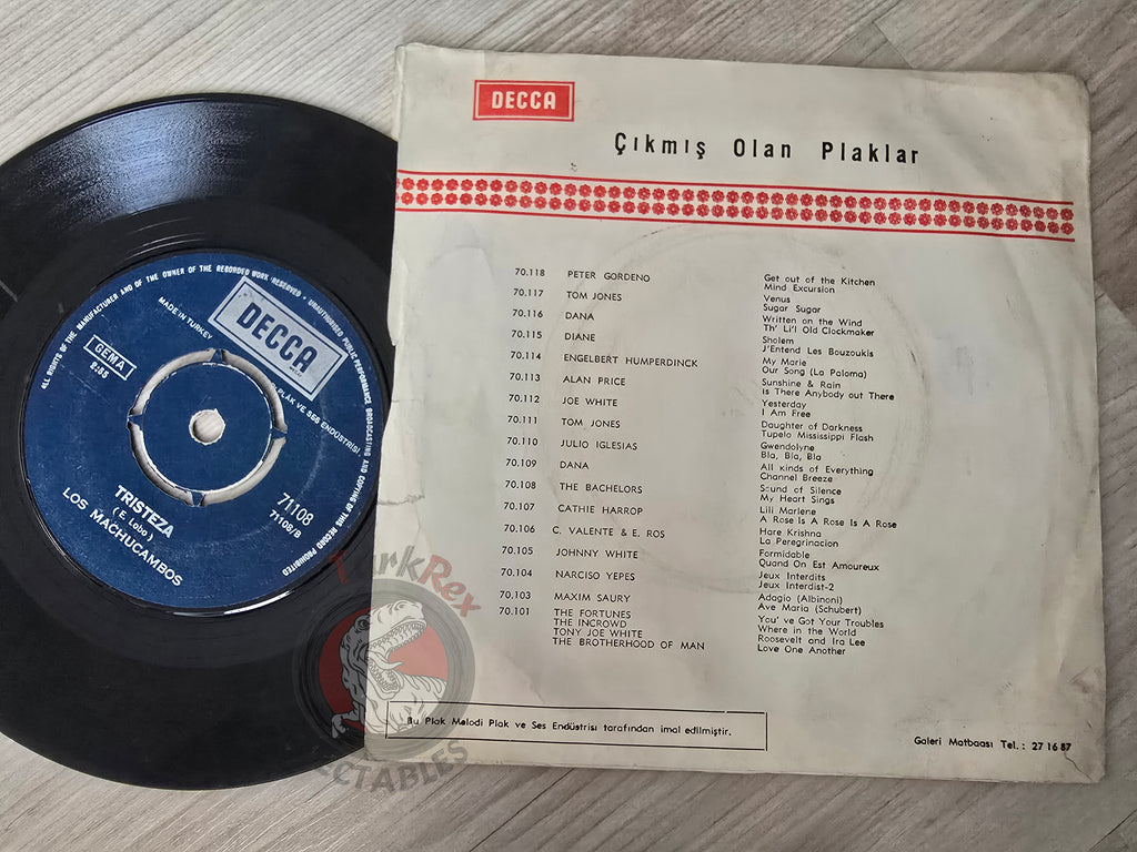 Los Machucambos – El Condor Pasa 7" Turkish Pressing Vinyl Turkey Edition