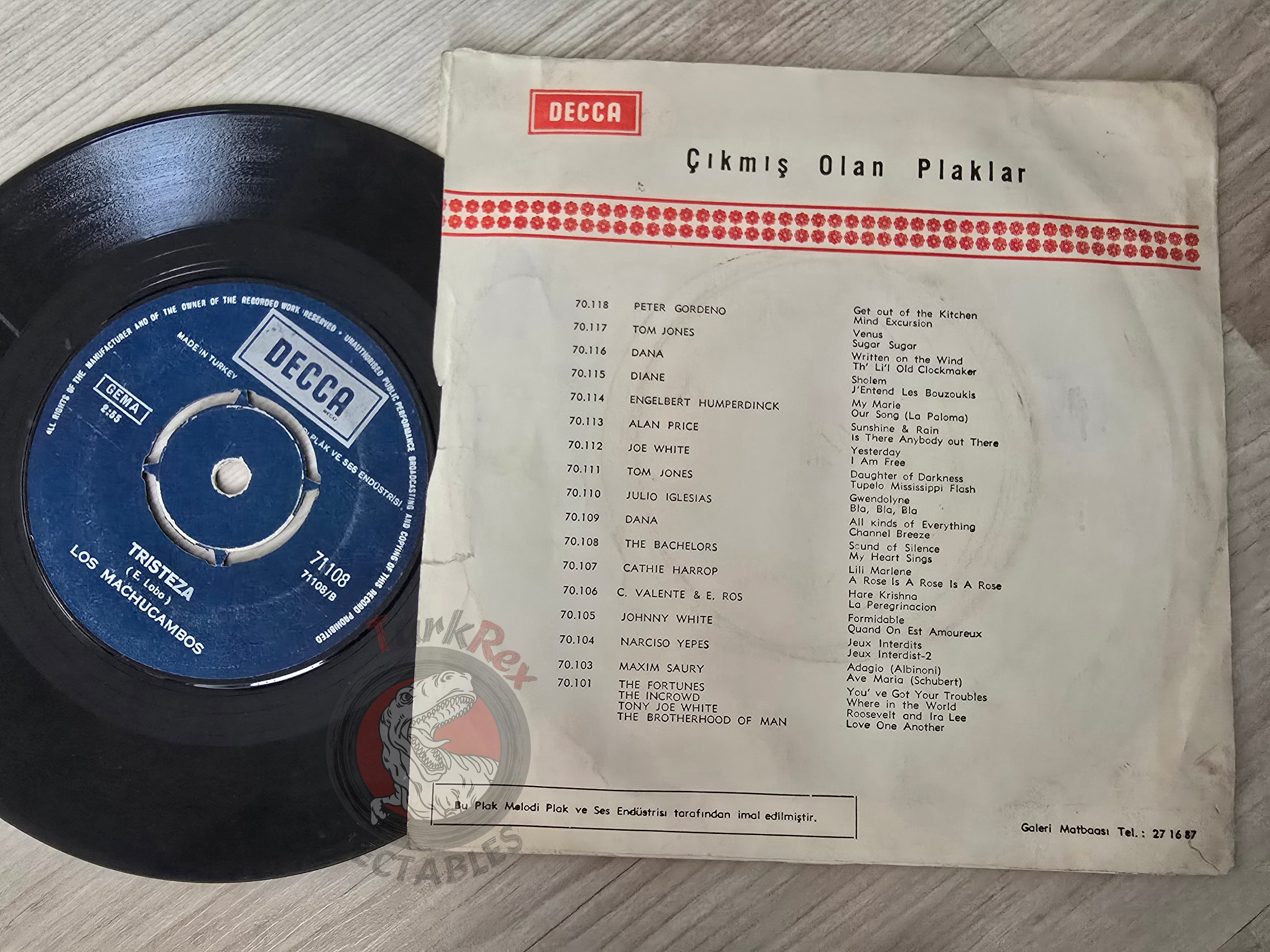 Los Machucambos – El Condor Pasa 7" Turkish Pressing Vinyl Turkey Edition