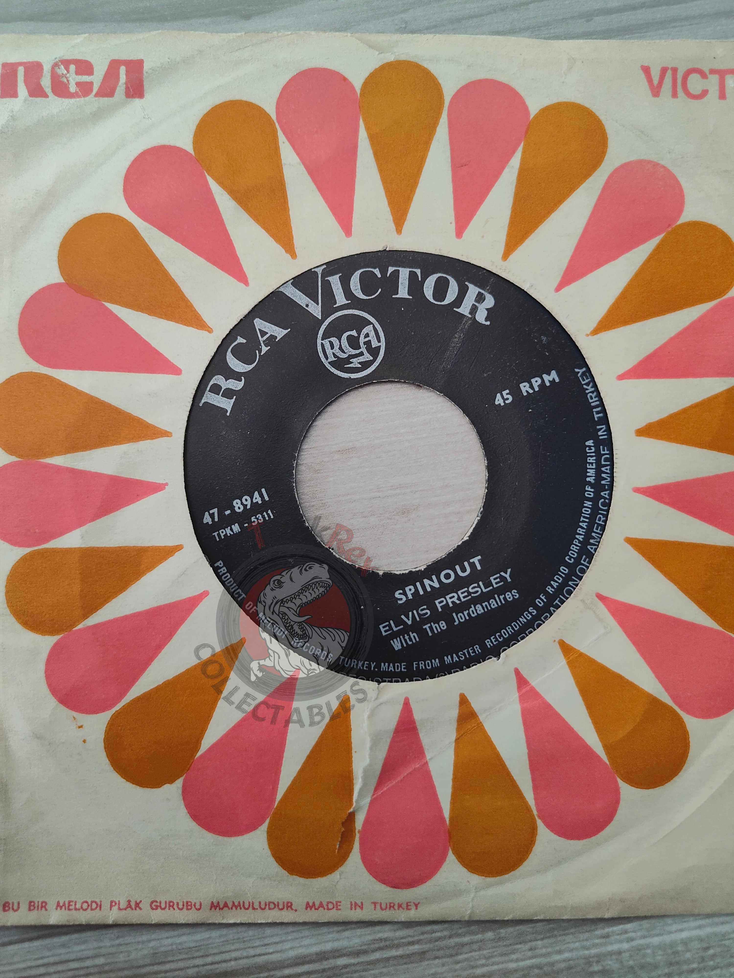 Elvis Presley With The Jordanaires – Spinout 7" Turkish Pressing Vinyl Turkey Edition