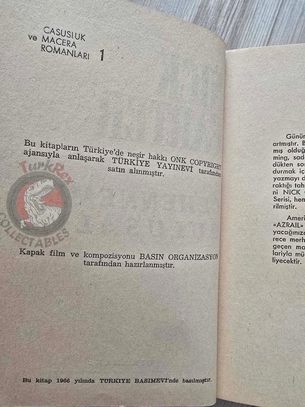 Nick Carter – Killmaster 1966 1st Turkish Book Turkey