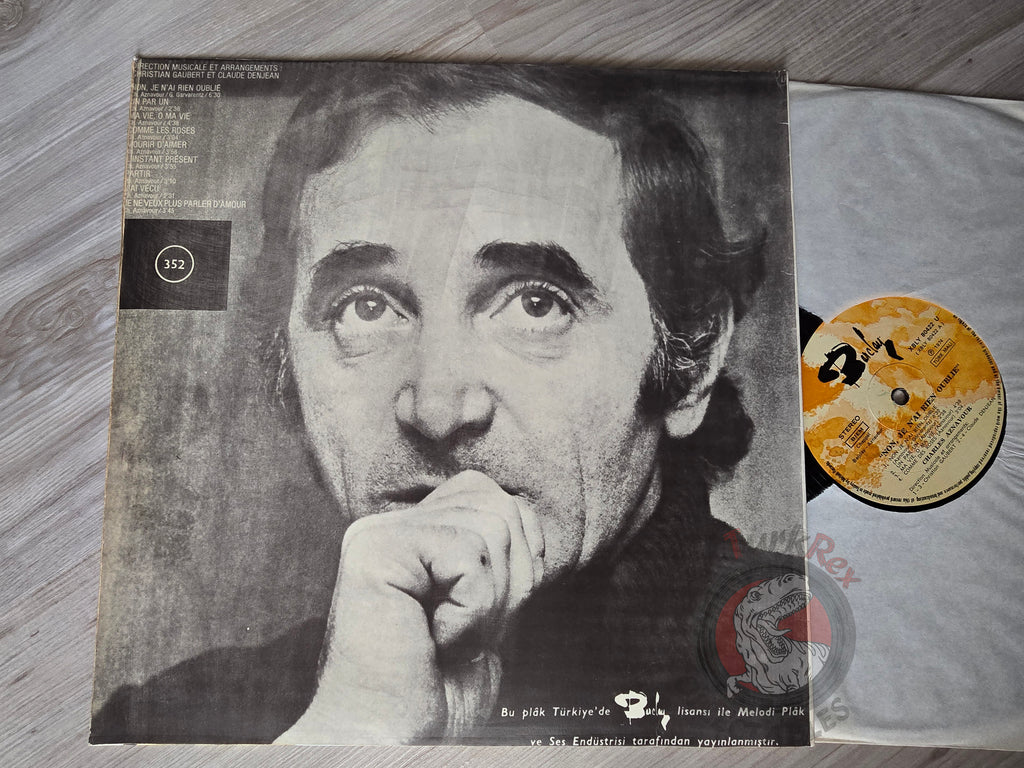 Charles Aznavour – Non, Je N'ai Rien Oublié Turkish Pressing Vinyl Turkey Edition