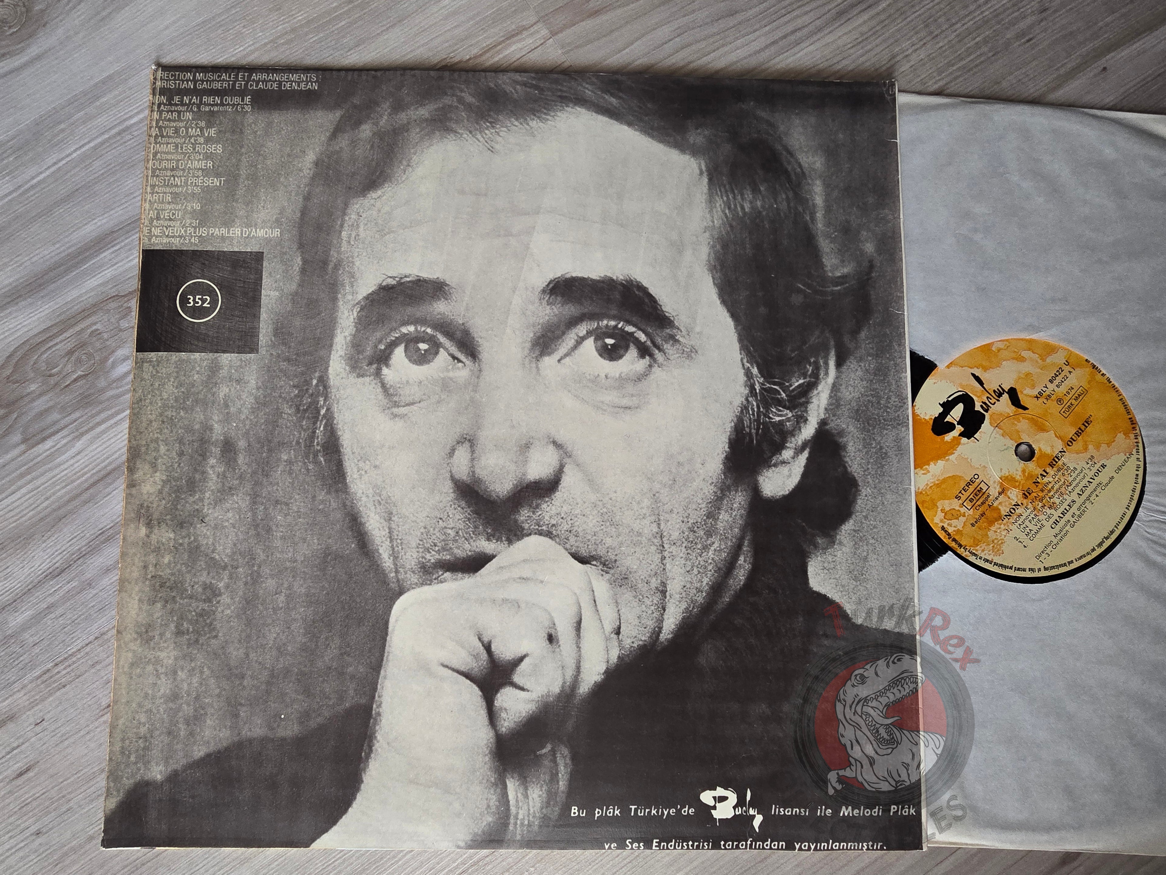 Charles Aznavour – Non, Je N'ai Rien Oublié Turkish Pressing Vinyl Turkey Edition