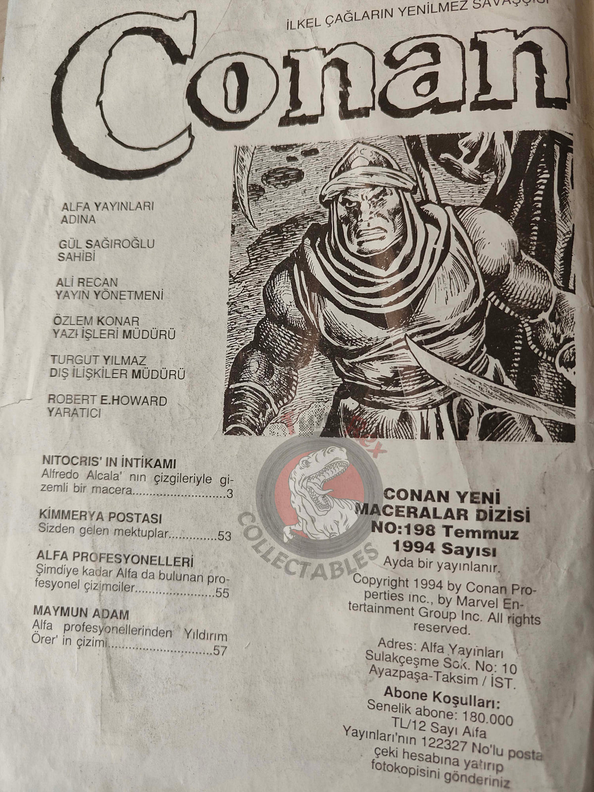 Conan & Tarzan #198 1994 Turkish Comic Turkey