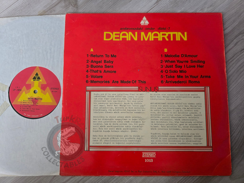 Dean Martin – Anılarımızdaki Sesler Dizisi 7 Turkish Pressing Vinyl Turkey Edition
