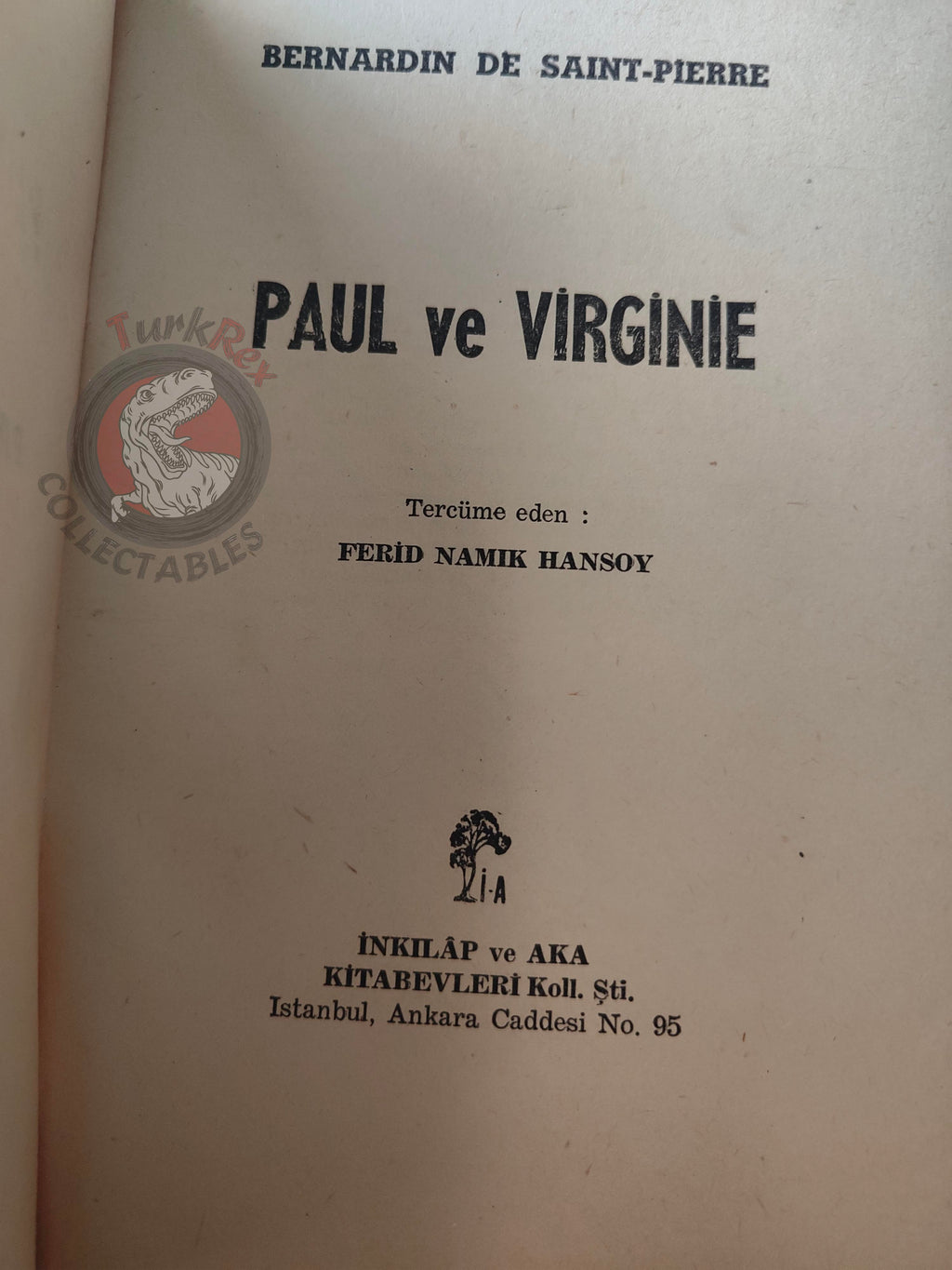 Bernardin de Saint-Pierre – Paul et Virginie 1968 Turkish Book Turkey