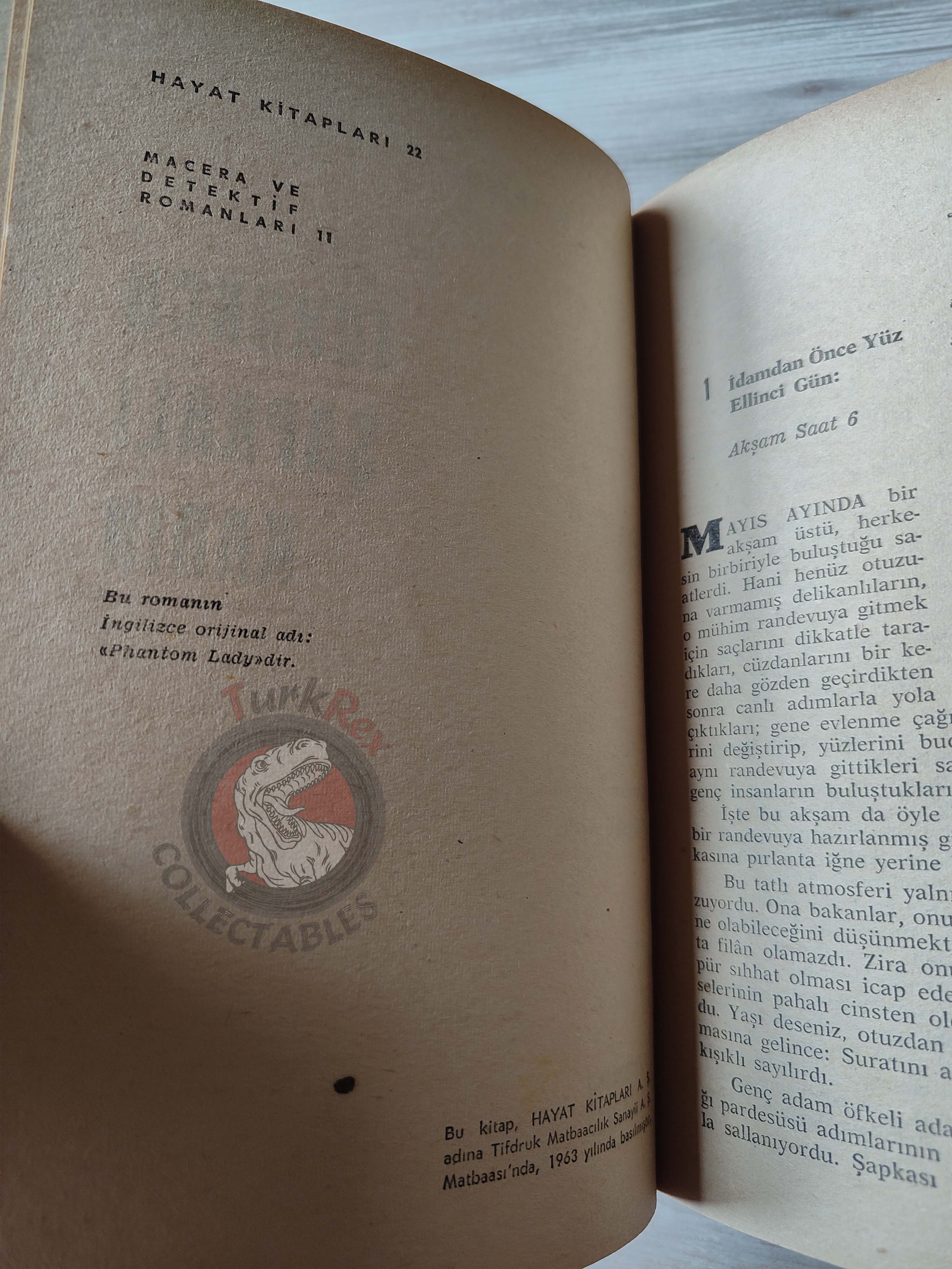 William Irish – Phantom Lady 1963 1st Turkish Book Turkey
