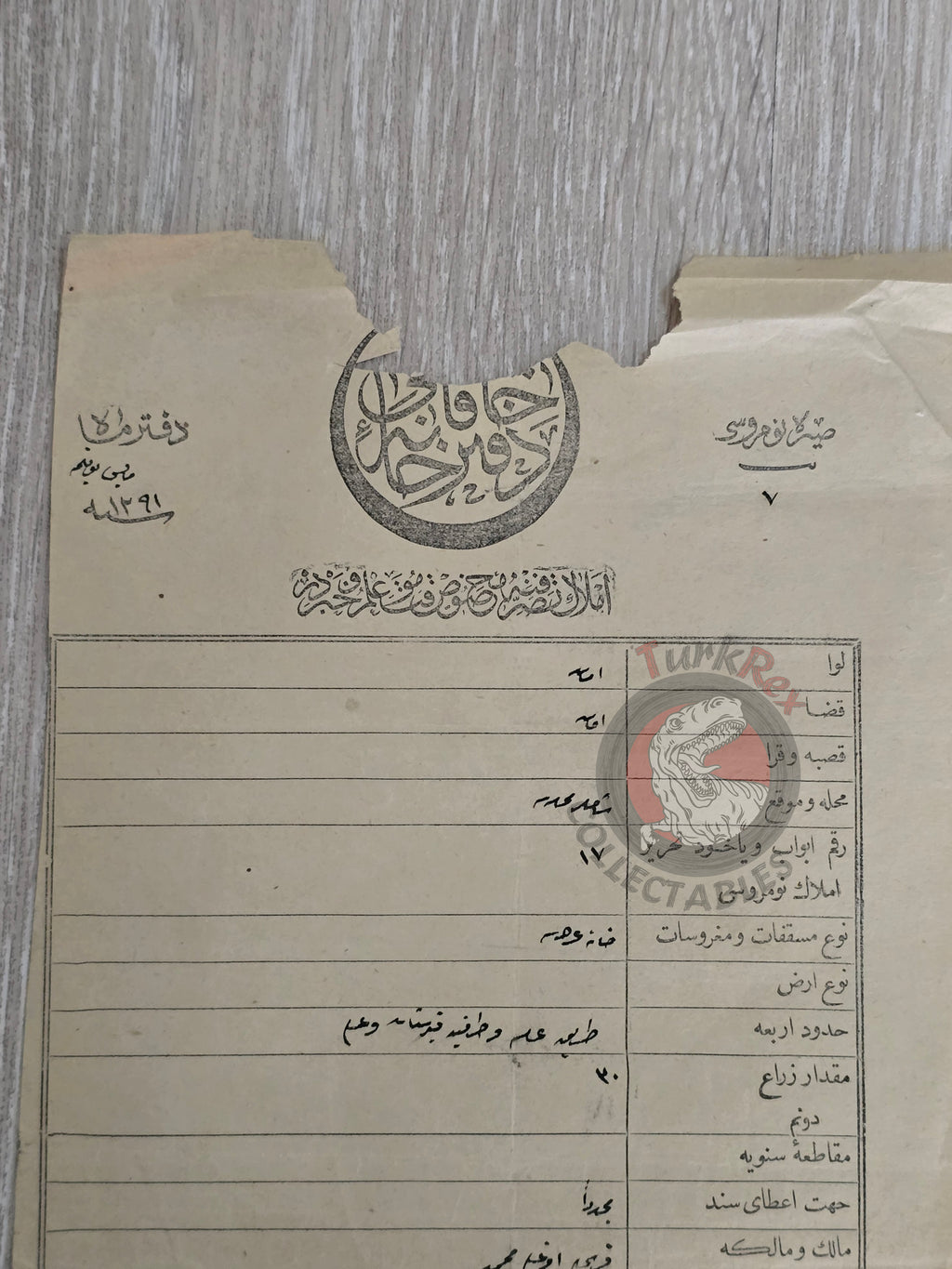 Ottoman 1875 Property Deed House Plot in Amasya Title Deed Crimea Tatar