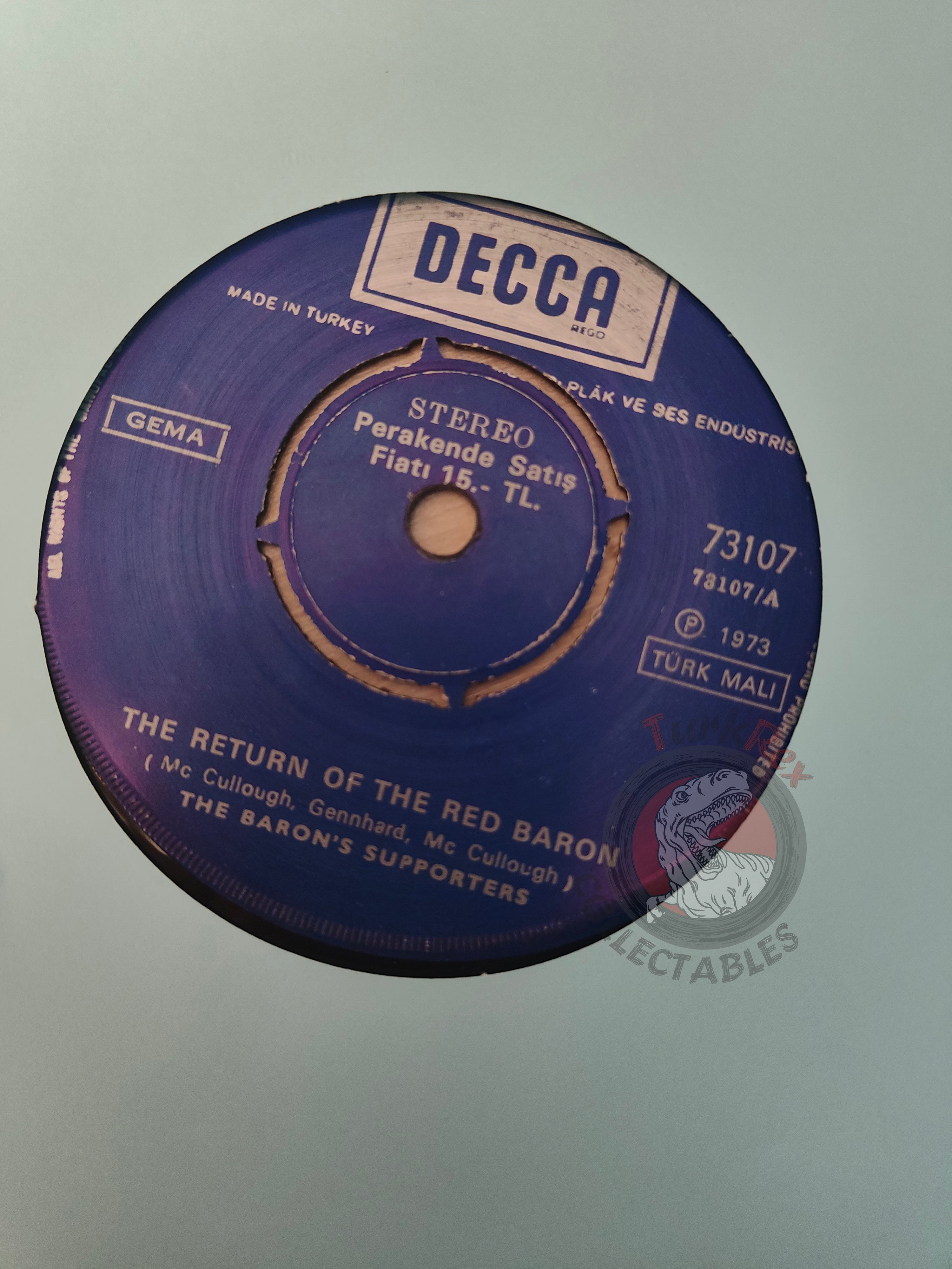 The Baron's Supporters – The Return Of The Red Baron 7" Turkish Pressing Vinyl Turkey Edition
