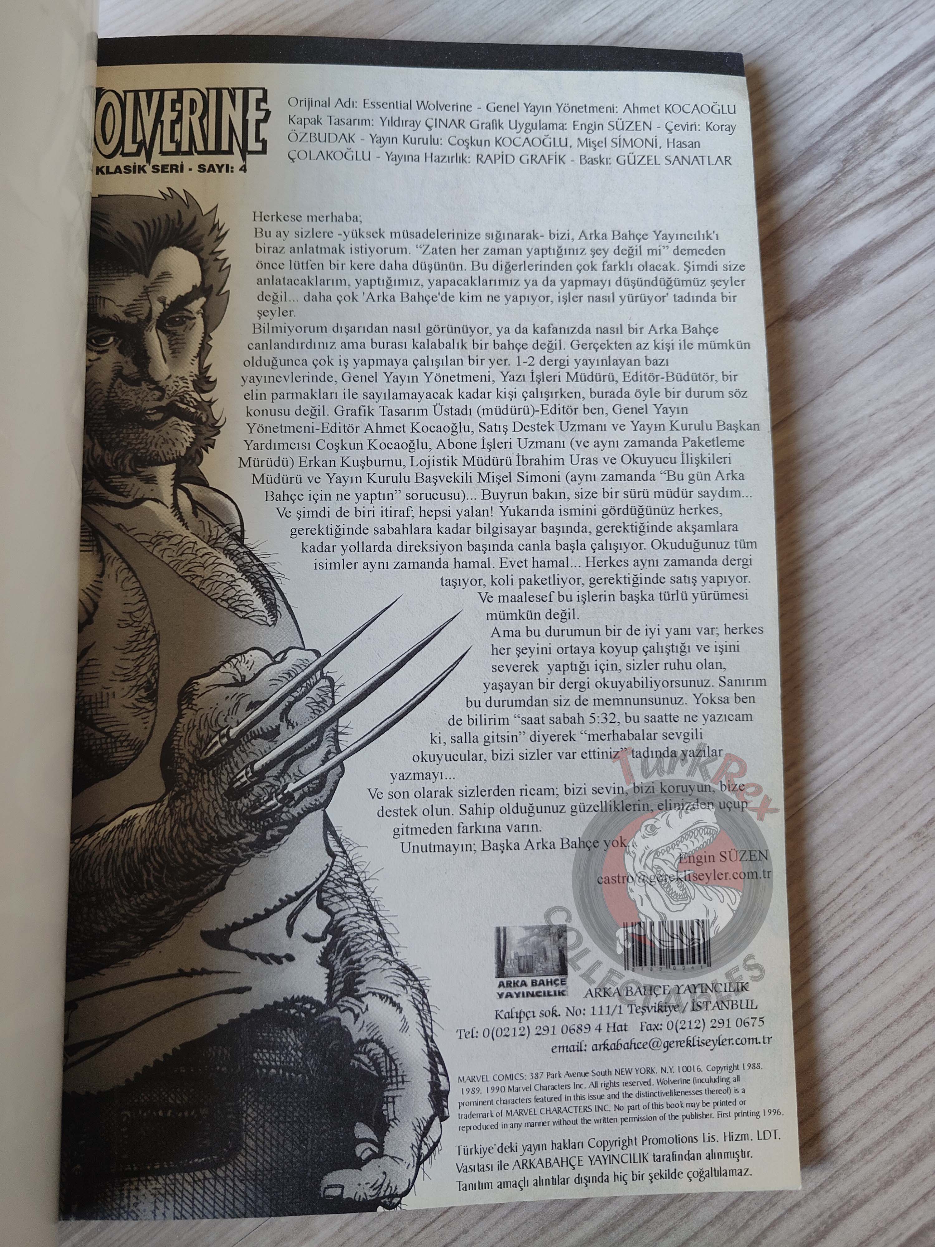 Wolverine #4 2003 Turkish Comic Turkey #36 #37 #38 #39 X-Men