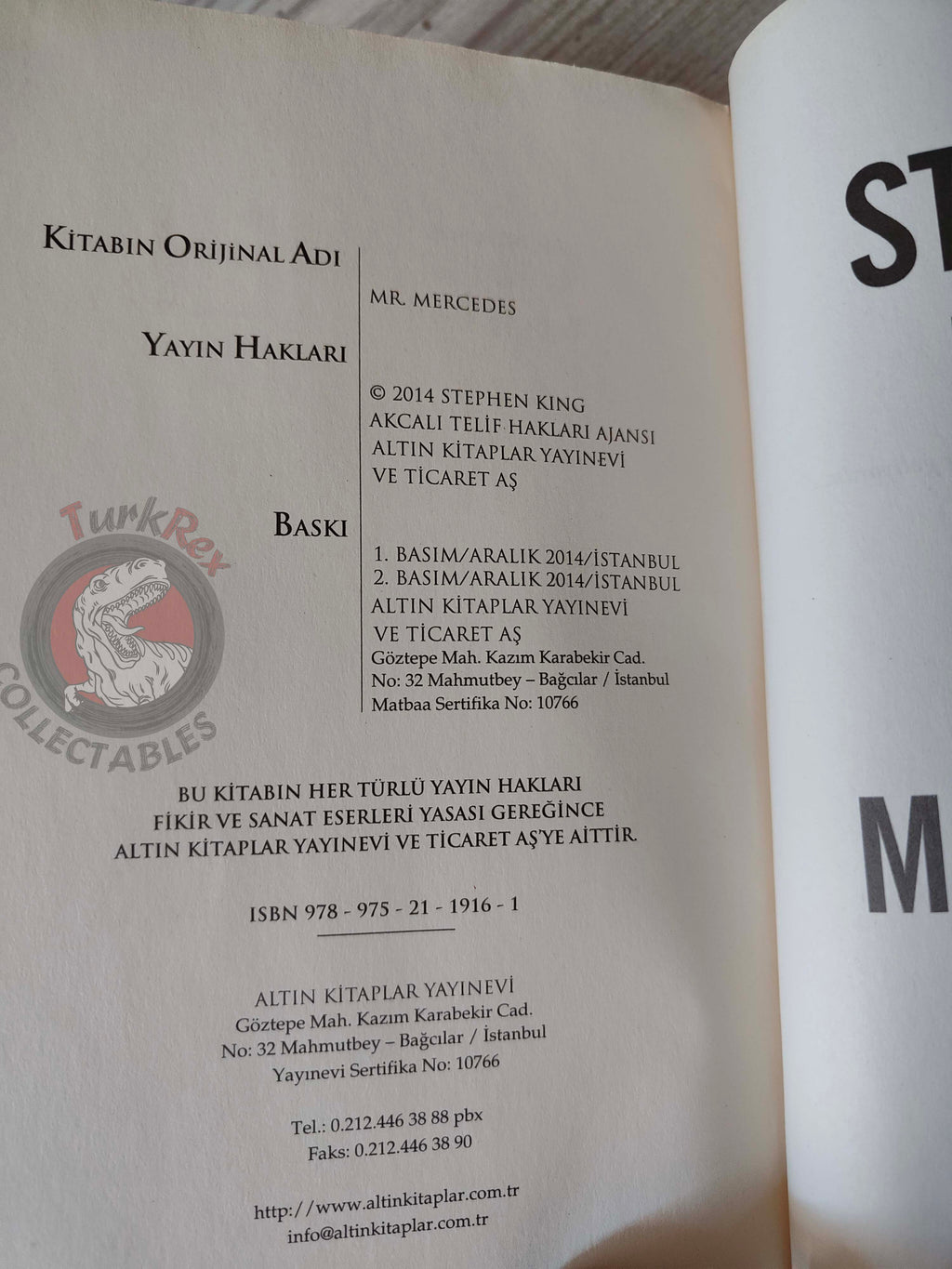 Stephen King – Mr. Mercedes 2014 Turkish Book Turkey