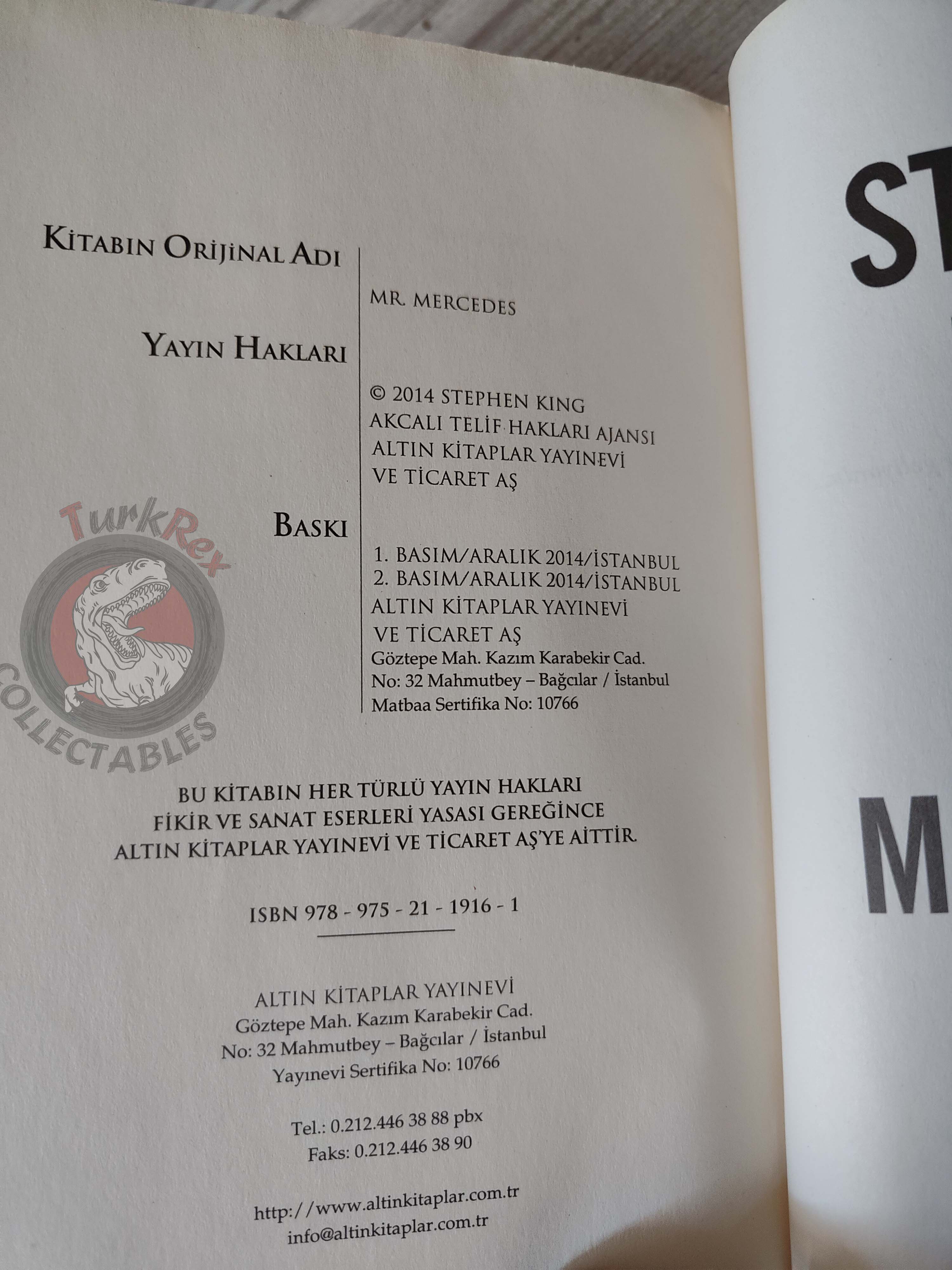 Stephen King – Mr. Mercedes 2014 Turkish Book Turkey