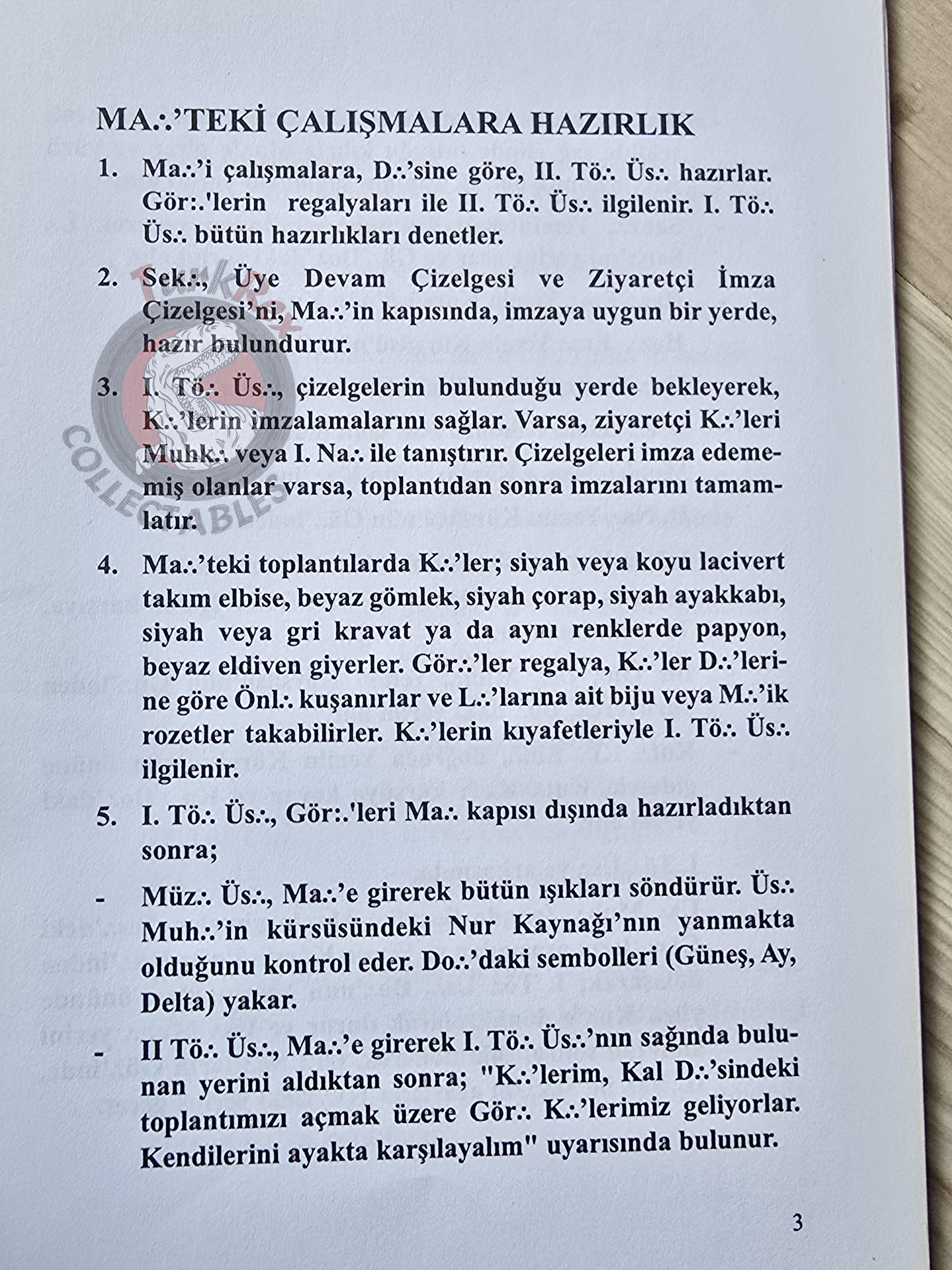Turkish Freemasonry 2nd Degree Ritual Fellow Craft 2012 Booklet Masonic Masons of Turkey