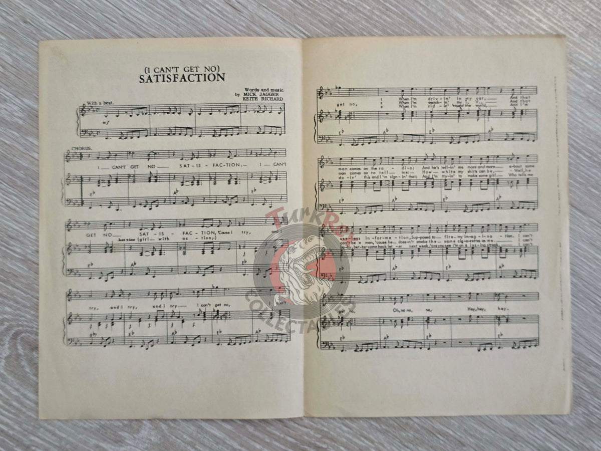 The Rolling Stones – (I Can’t Get No) Satisfaction Turkish Vintage Musical Notes Sheet Turkey