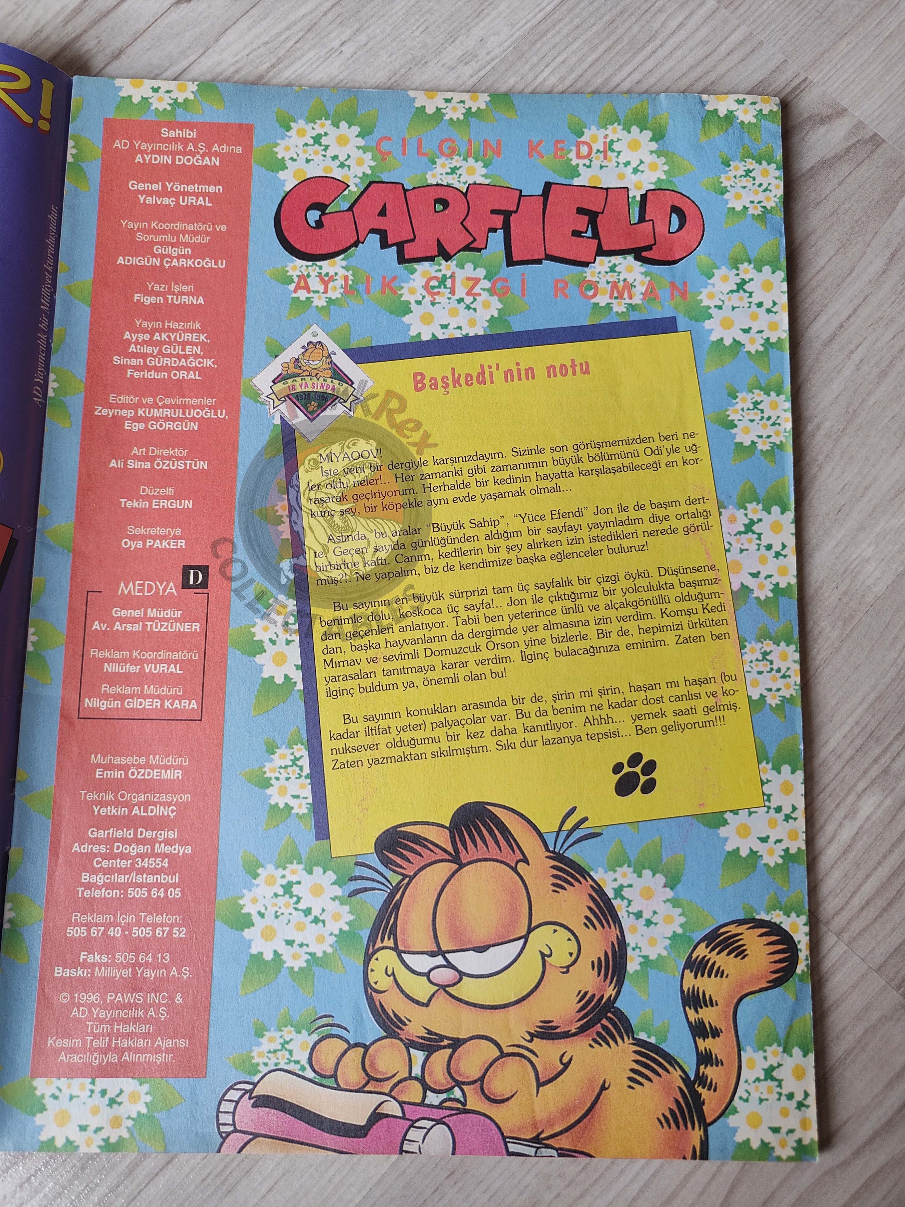 Garfield #1 1996 Turkish Magazine Comic Turkey