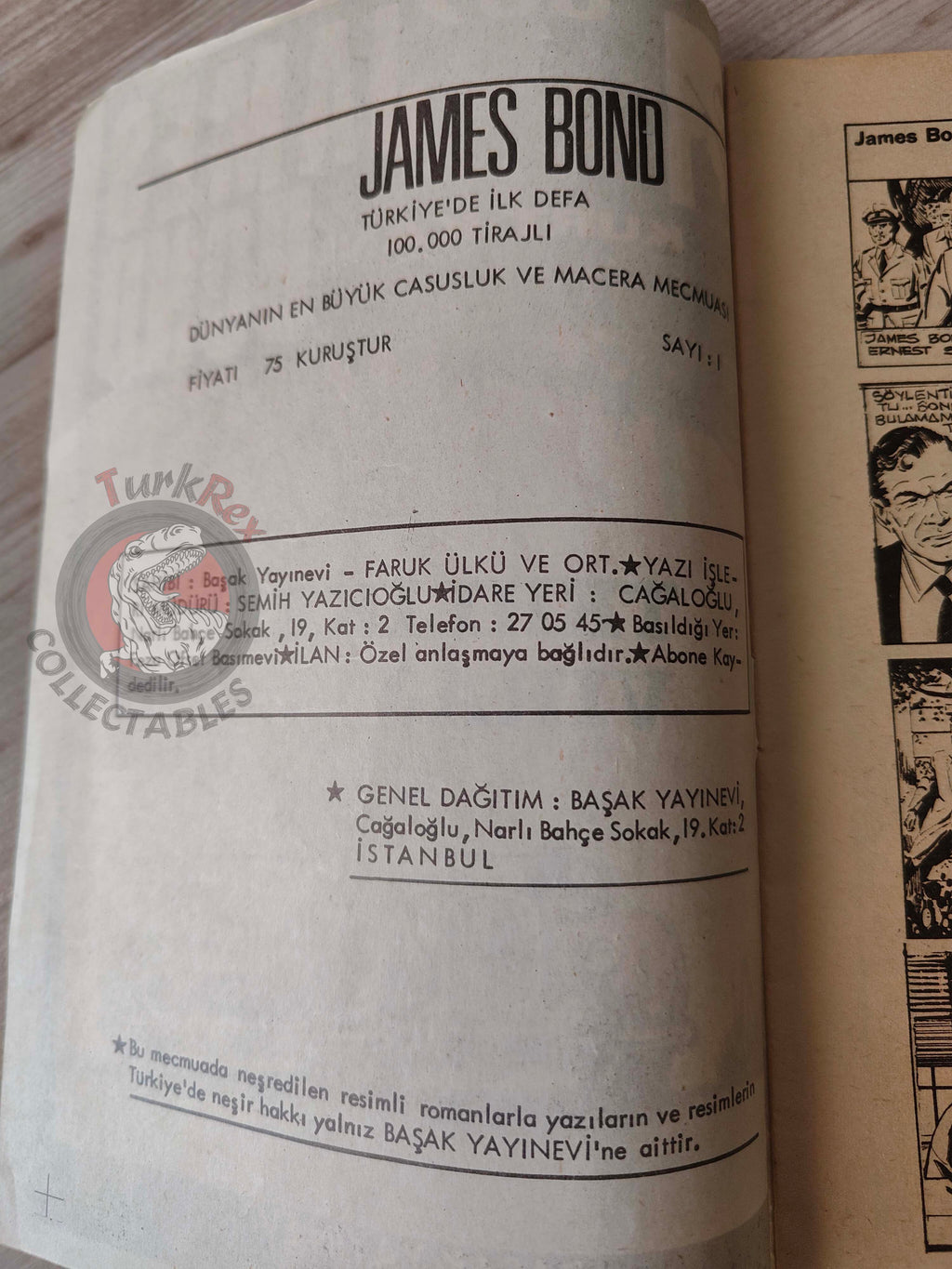 James Bond #1 On Her Majesty’s Secret Service 1967 Turkish Comic Turkey Daily Express