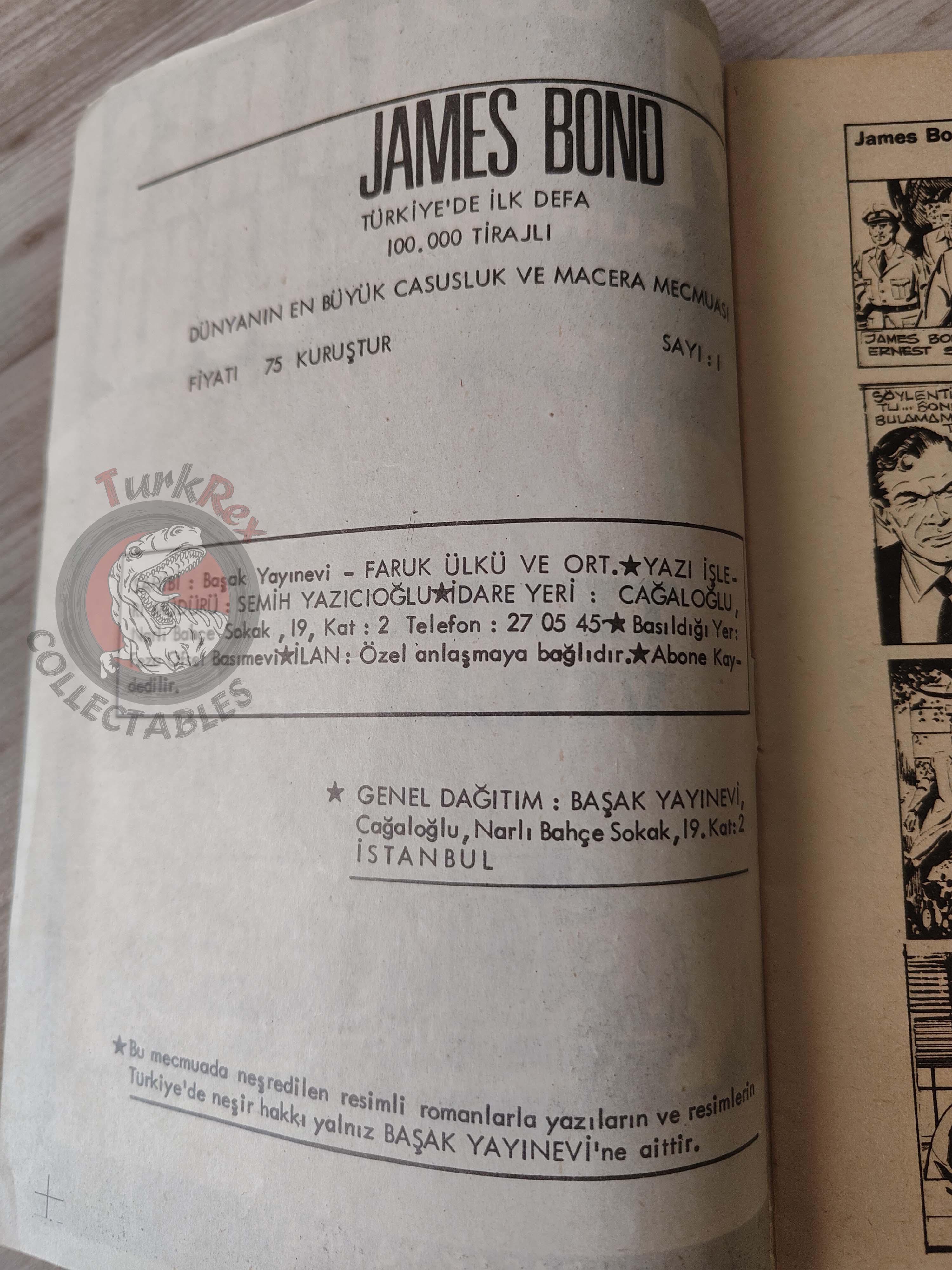James Bond #1 On Her Majesty’s Secret Service 1967 Turkish Comic Turkey Daily Express