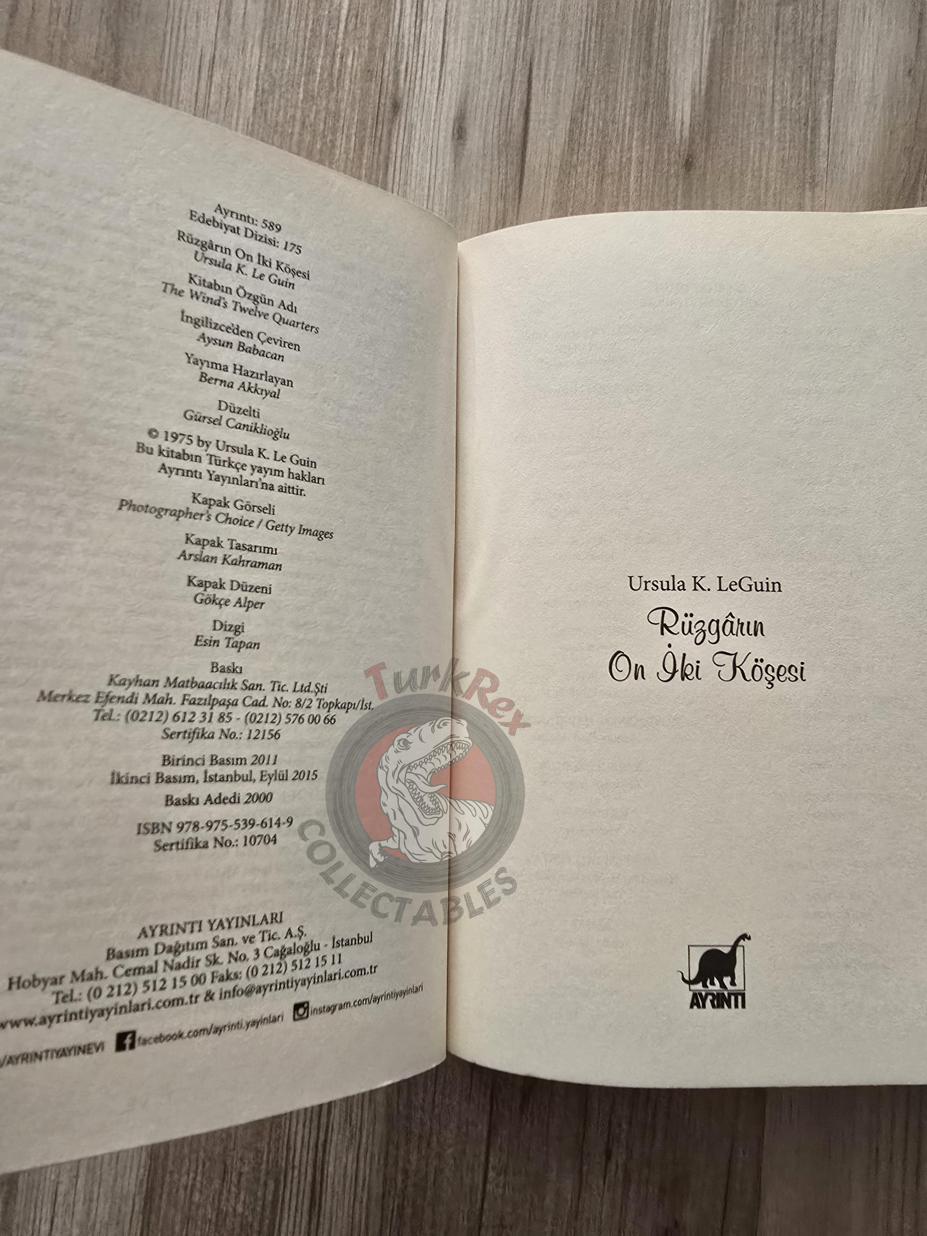 Ursula K. Le Guin – The Wind's Twelve Quarters 2015 Turkish Book Turkey