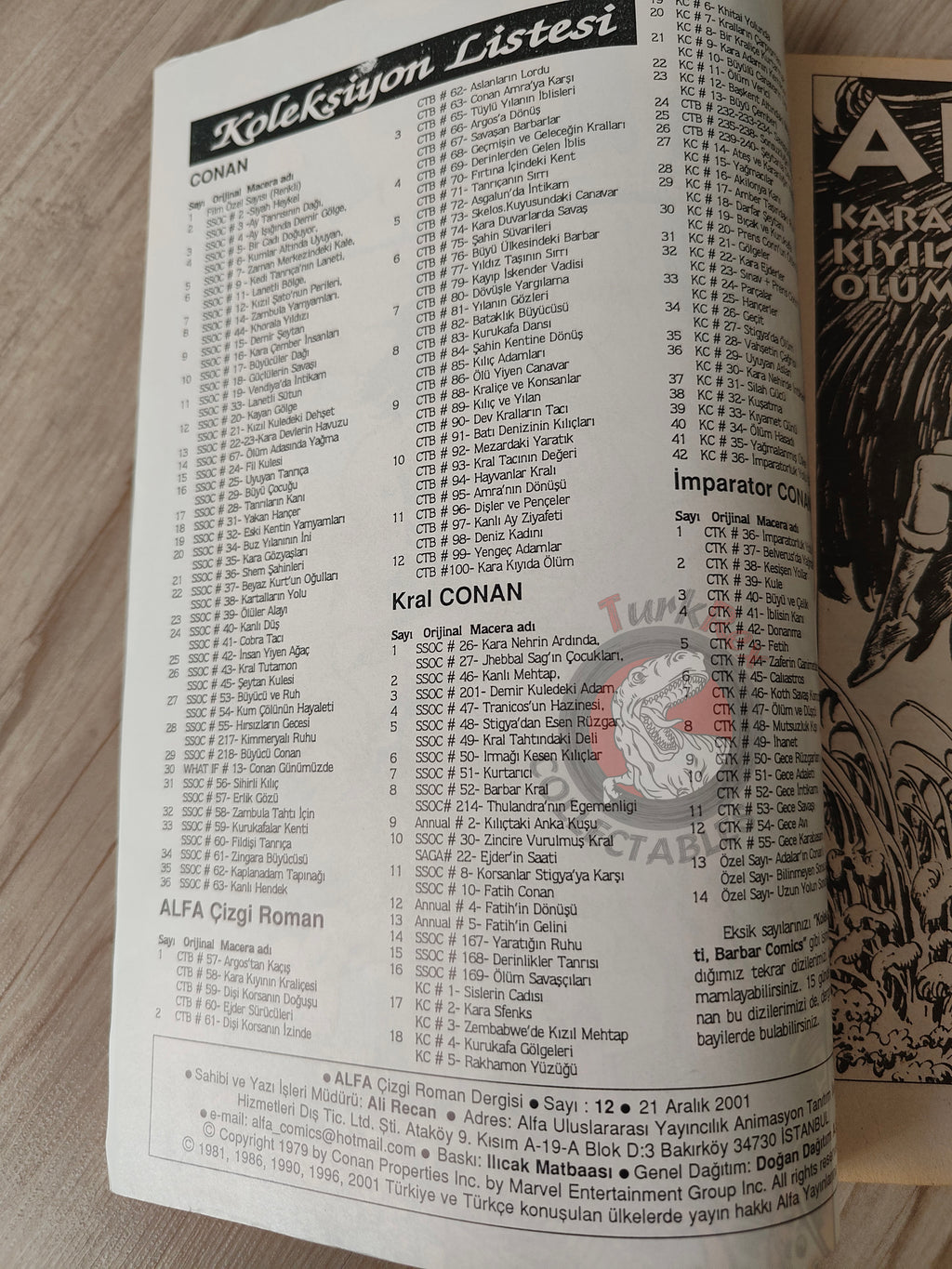 Conan The Barbarian #12 2001 Turkish Comic Turkey #99 #100 Kull Of Atlantis #1