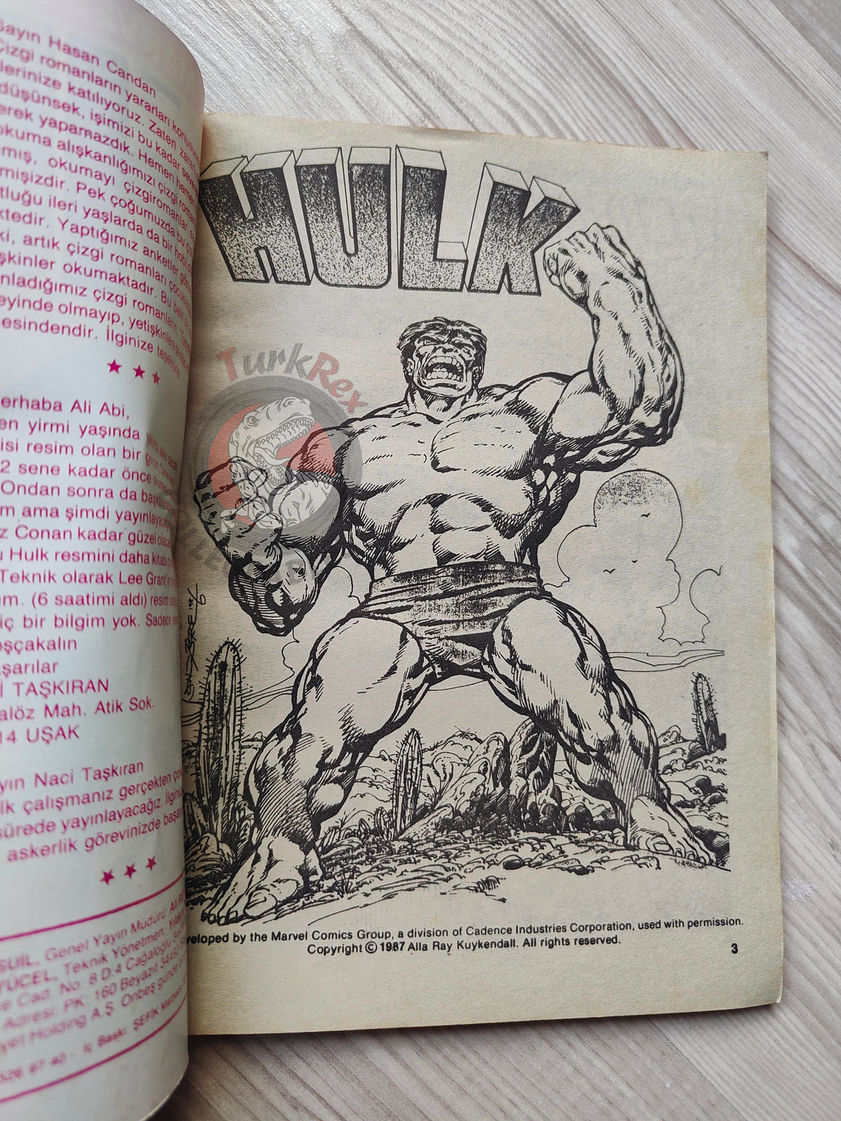 Hulk #3 1987 Turkish Comic Turkey cover #23