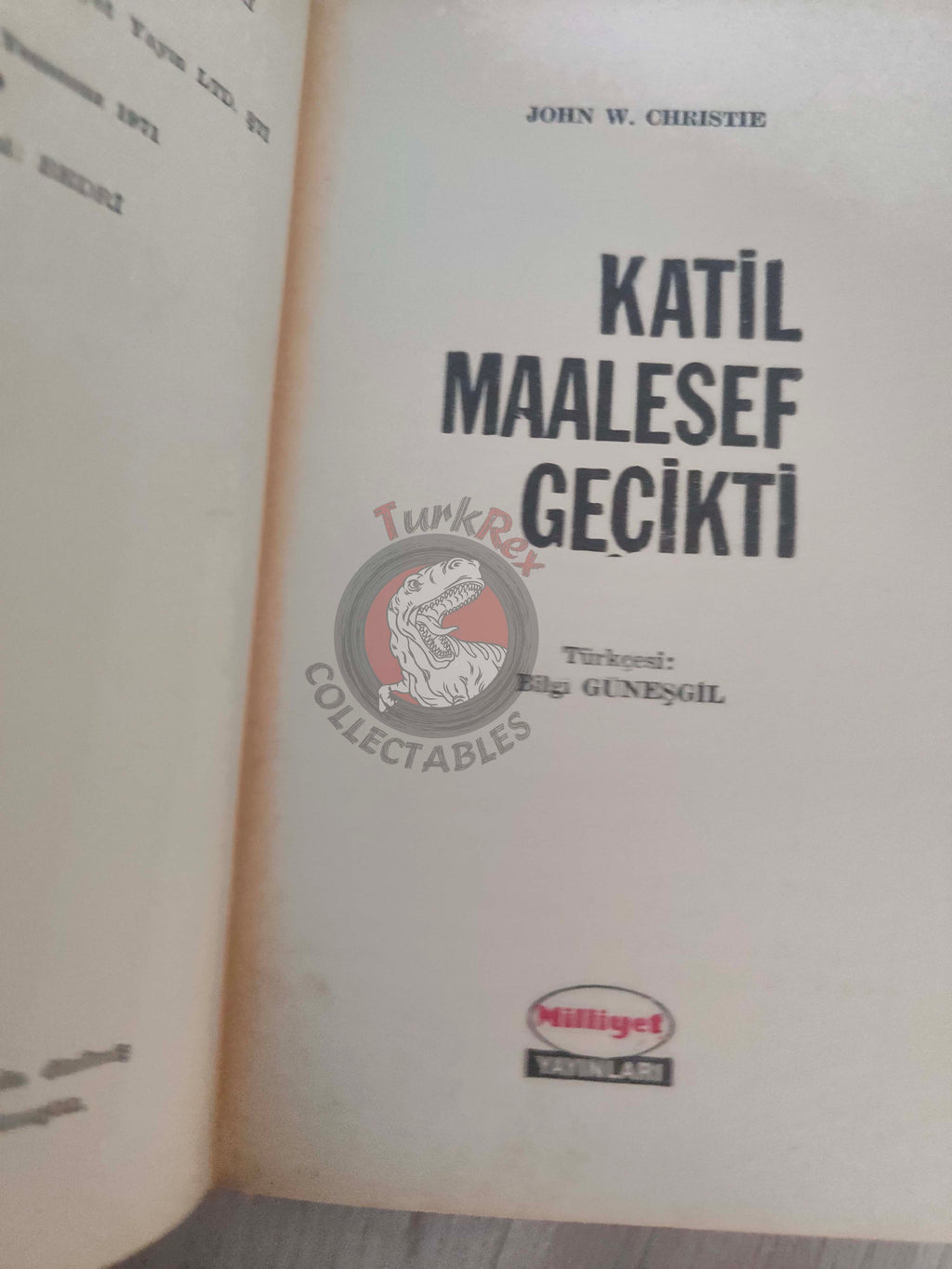 John W. Christie – Murder Is Late 1971 1st Turkish Book Turkey