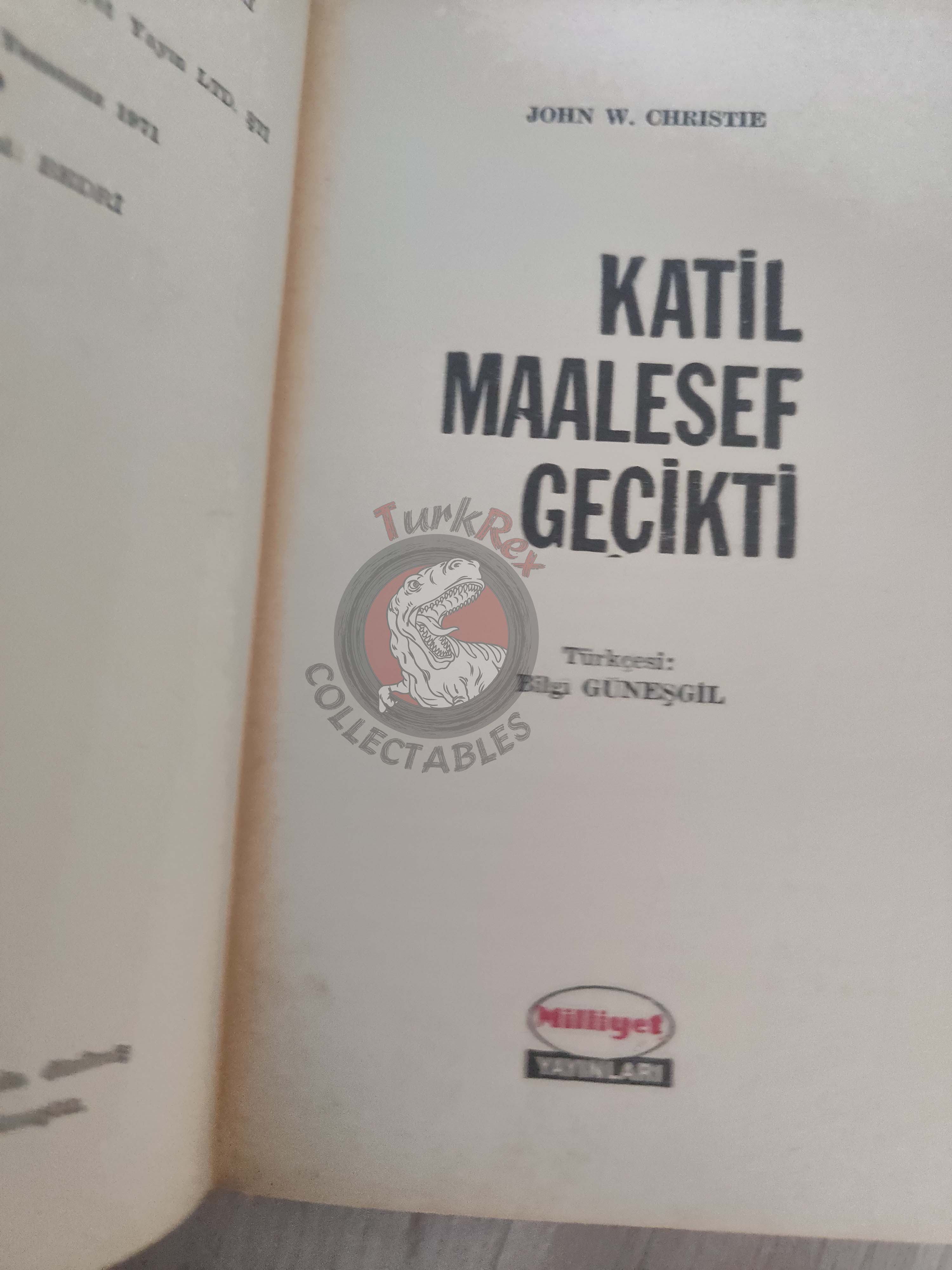 John W. Christie – Murder Is Late 1971 1st Turkish Book Turkey