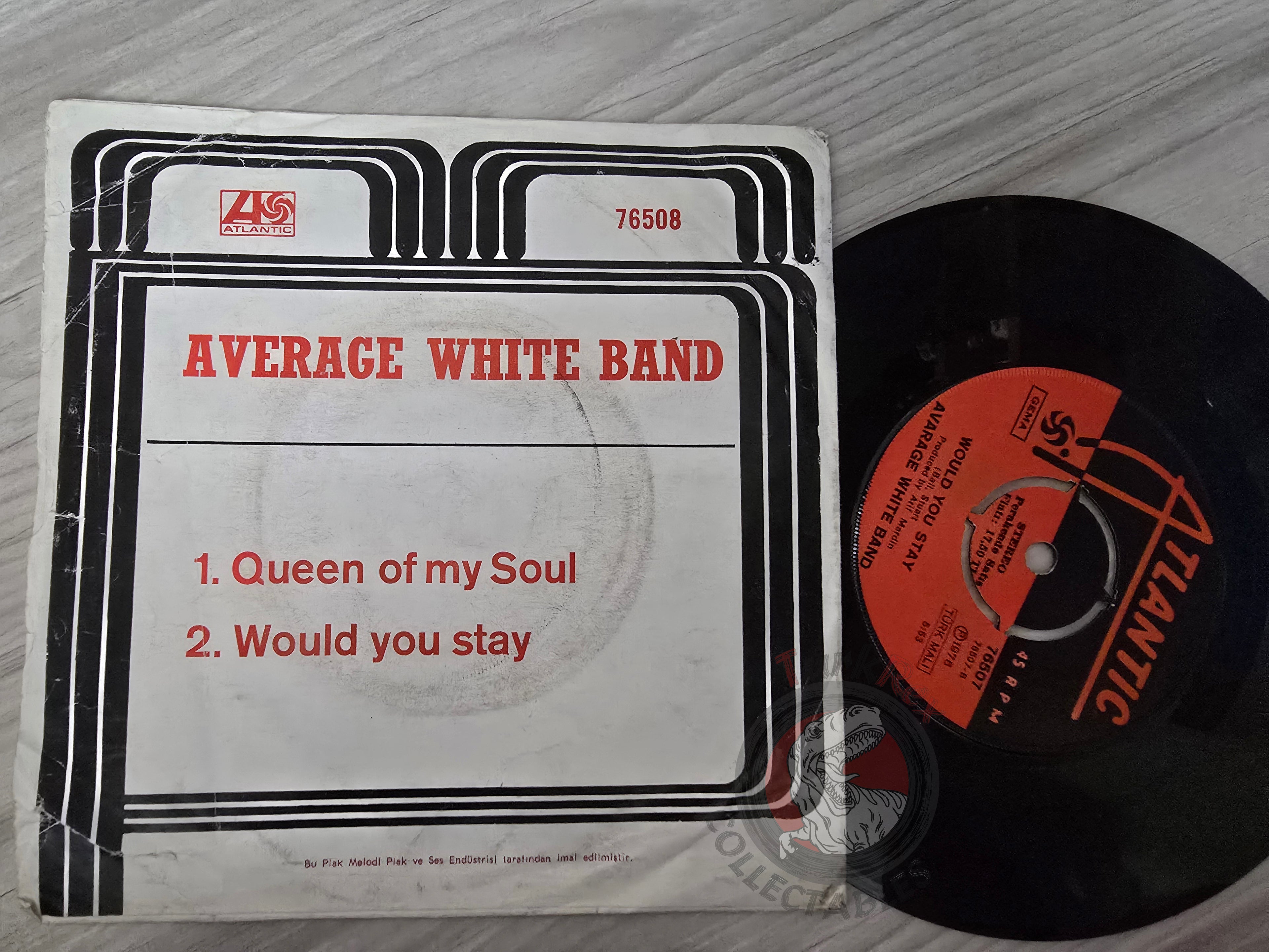 Average White Band – Queen Of My Soul 7" Turkish Pressing Vinyl Turkey Edition