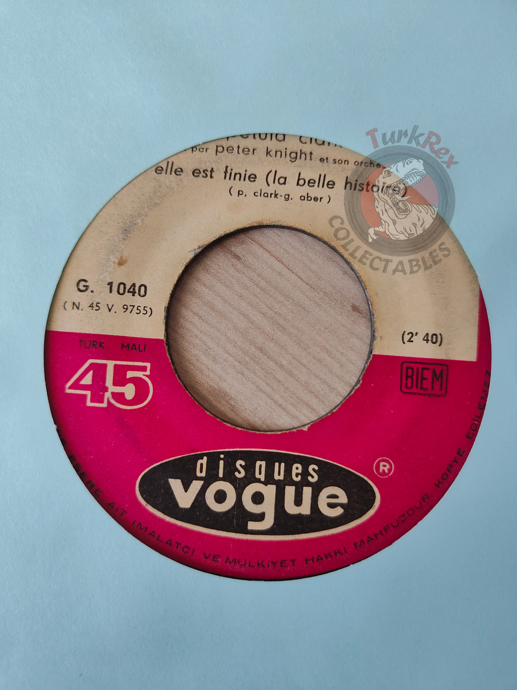 Petula Clark – Elle Est Finie 7" Turkish Pressing Vinyl Turkey Edition