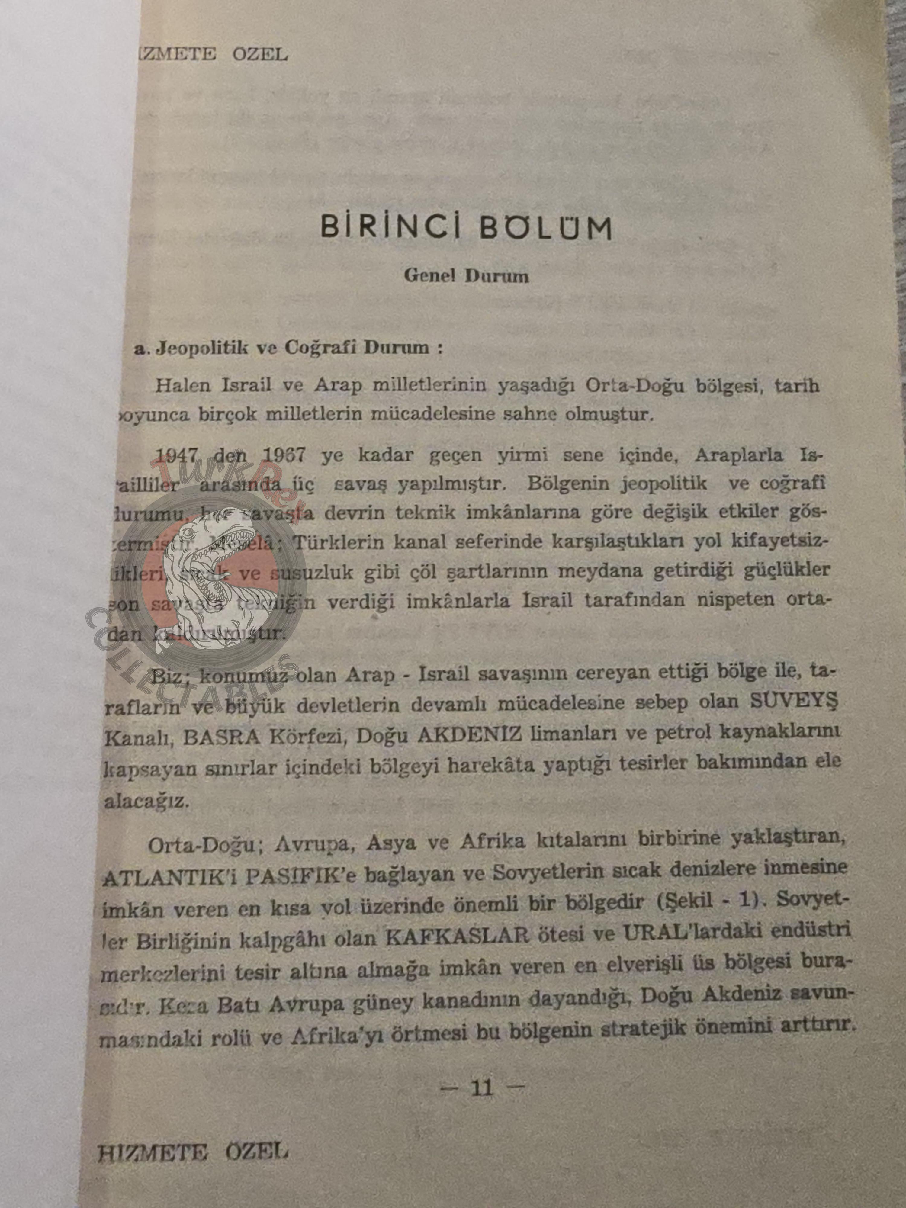 Arab Israeli Conflict Wars 1968 Turkish Book Turkey with Maps Military Israel Middle East