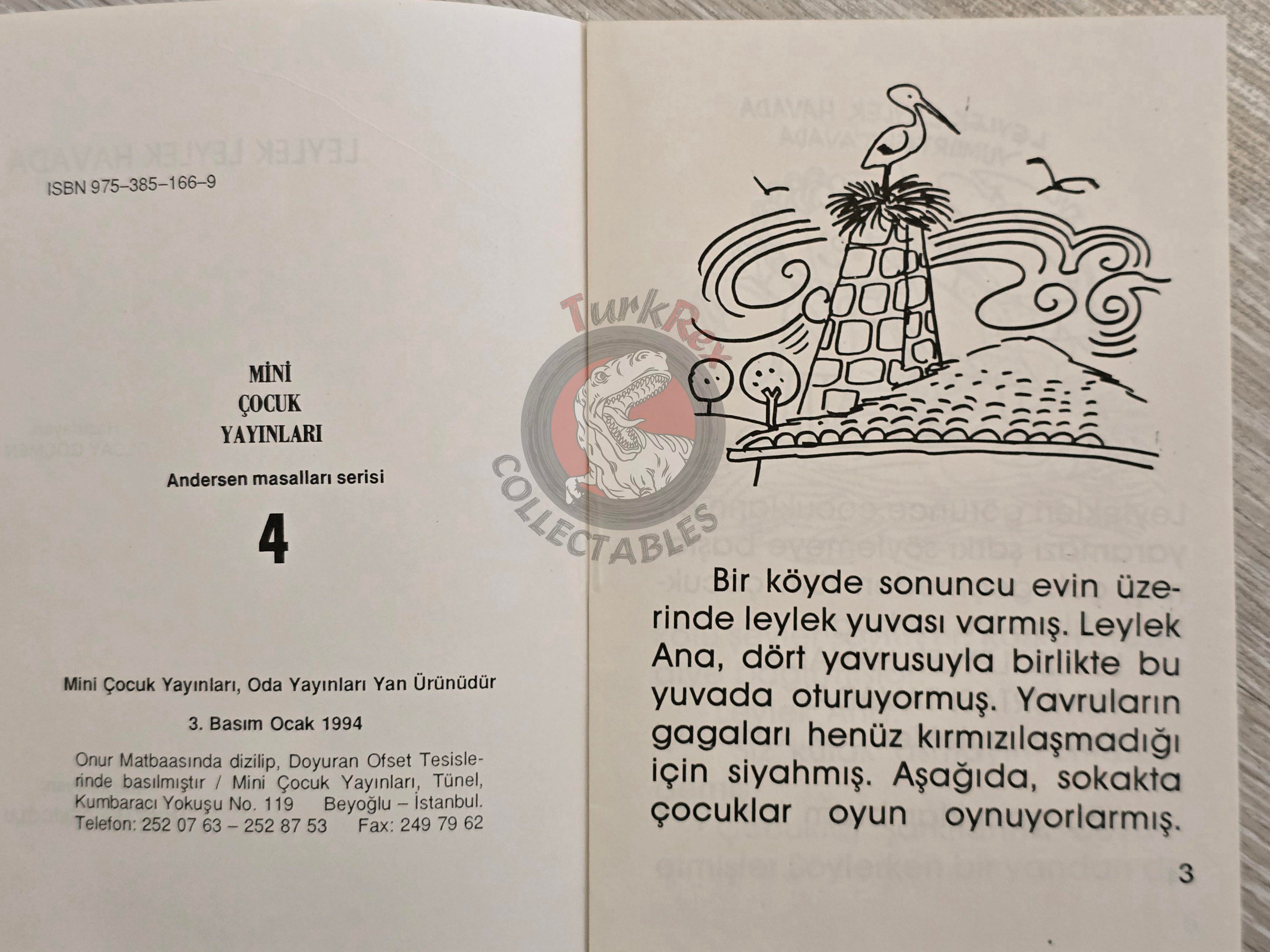 Hans Christian Andersen –  The Storks  1994 Turkish Book Turkey Illustrated