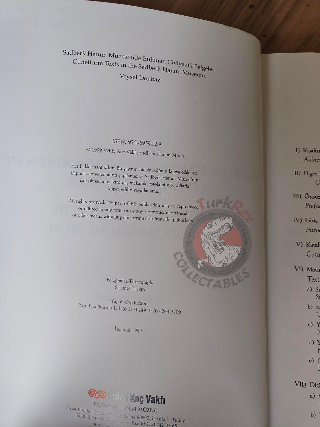 Cuneiform Texts in the Sadberk Hanım Museum 1999 Turkish Book Turkey Assyriology Hittitology