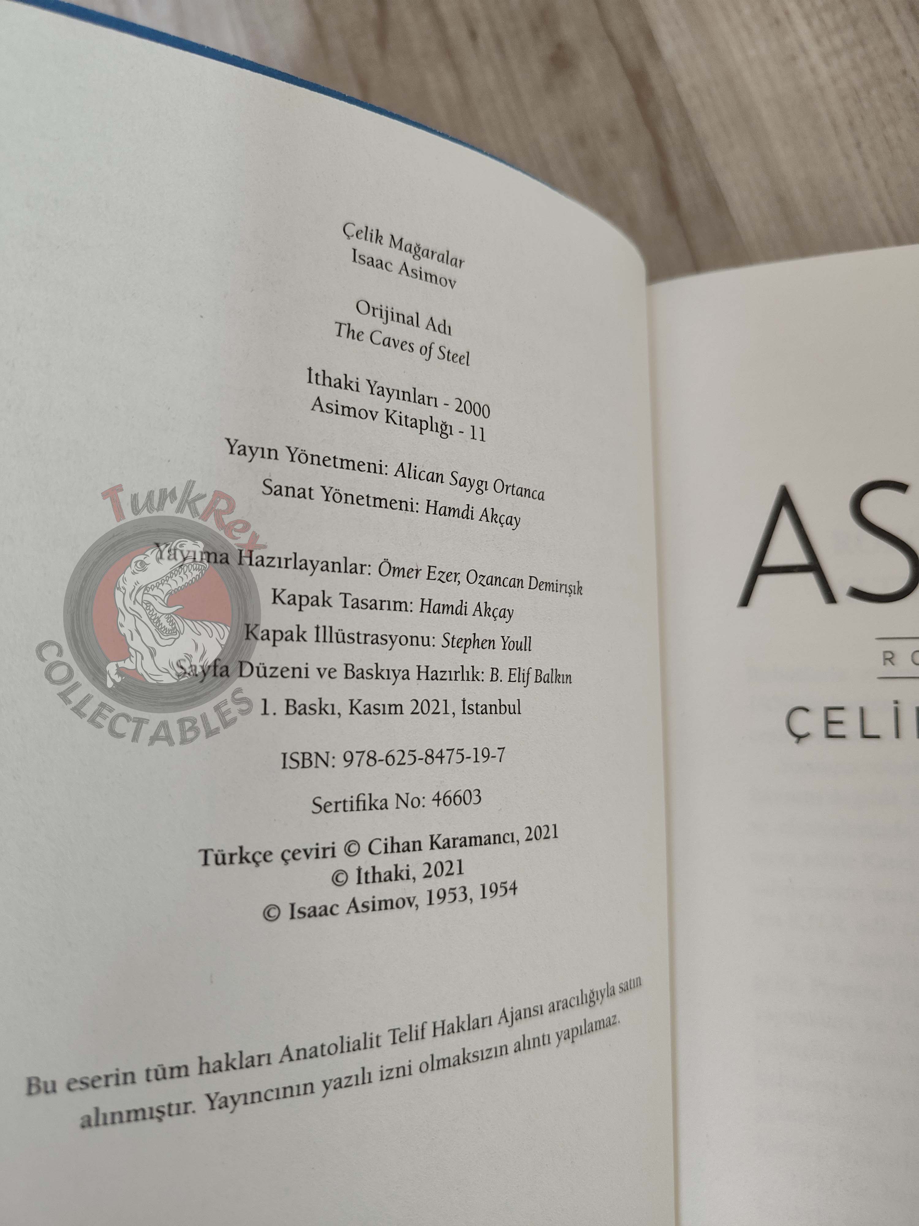 Isaac Asimov – Robot Series - The Caves of Steel Turkish Book Turkey