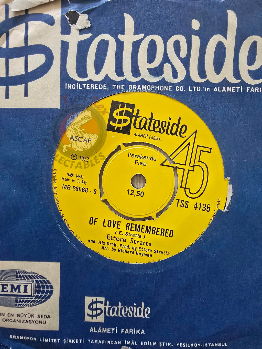Ettore Stratta – Micol's Theme 7" Promo Turkish Pressing Vinyl Turkey Edition
