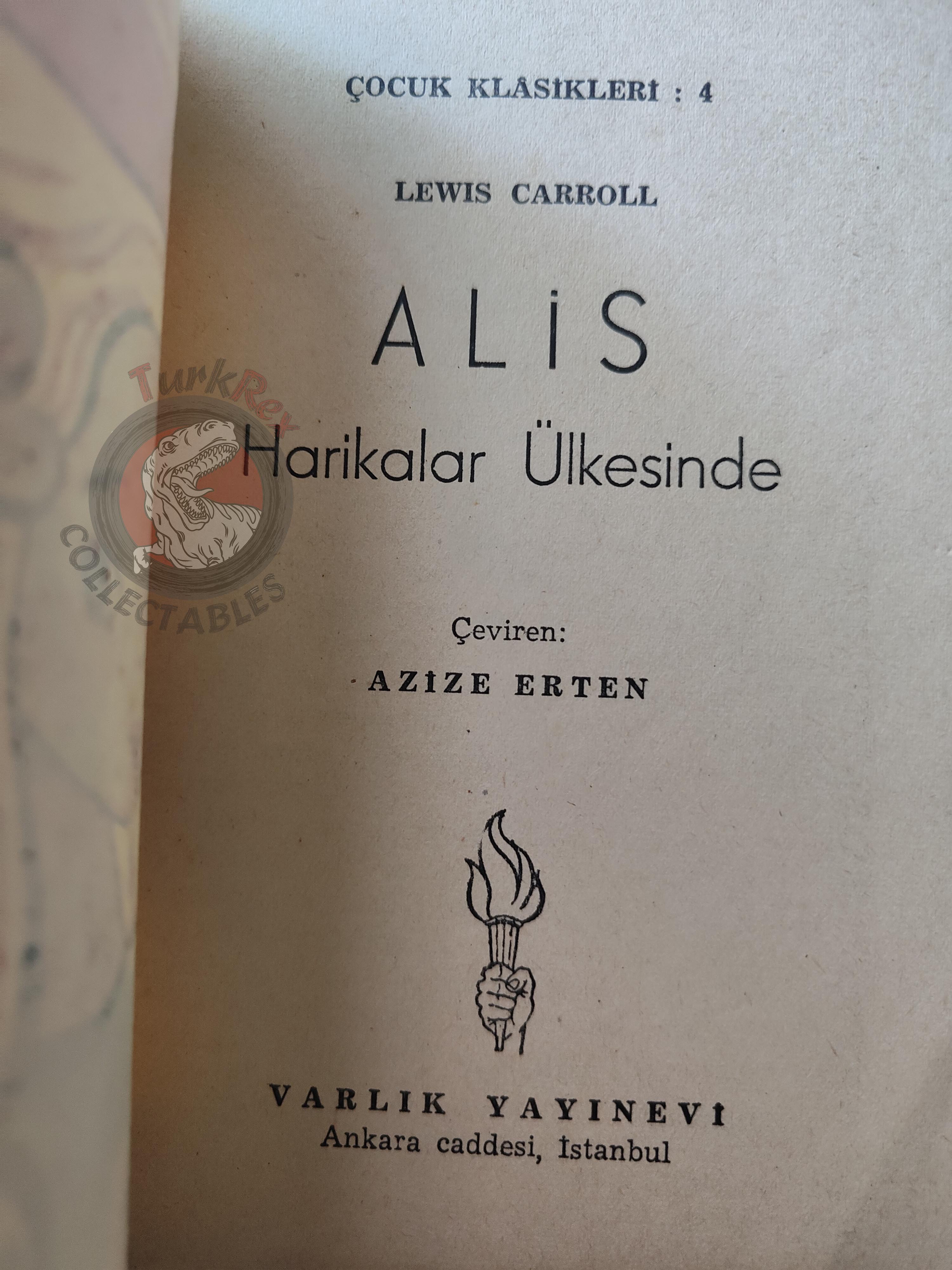 Lewis Carroll – Alice in Wonderland 1953 Turkish Book Turkey Illustrated