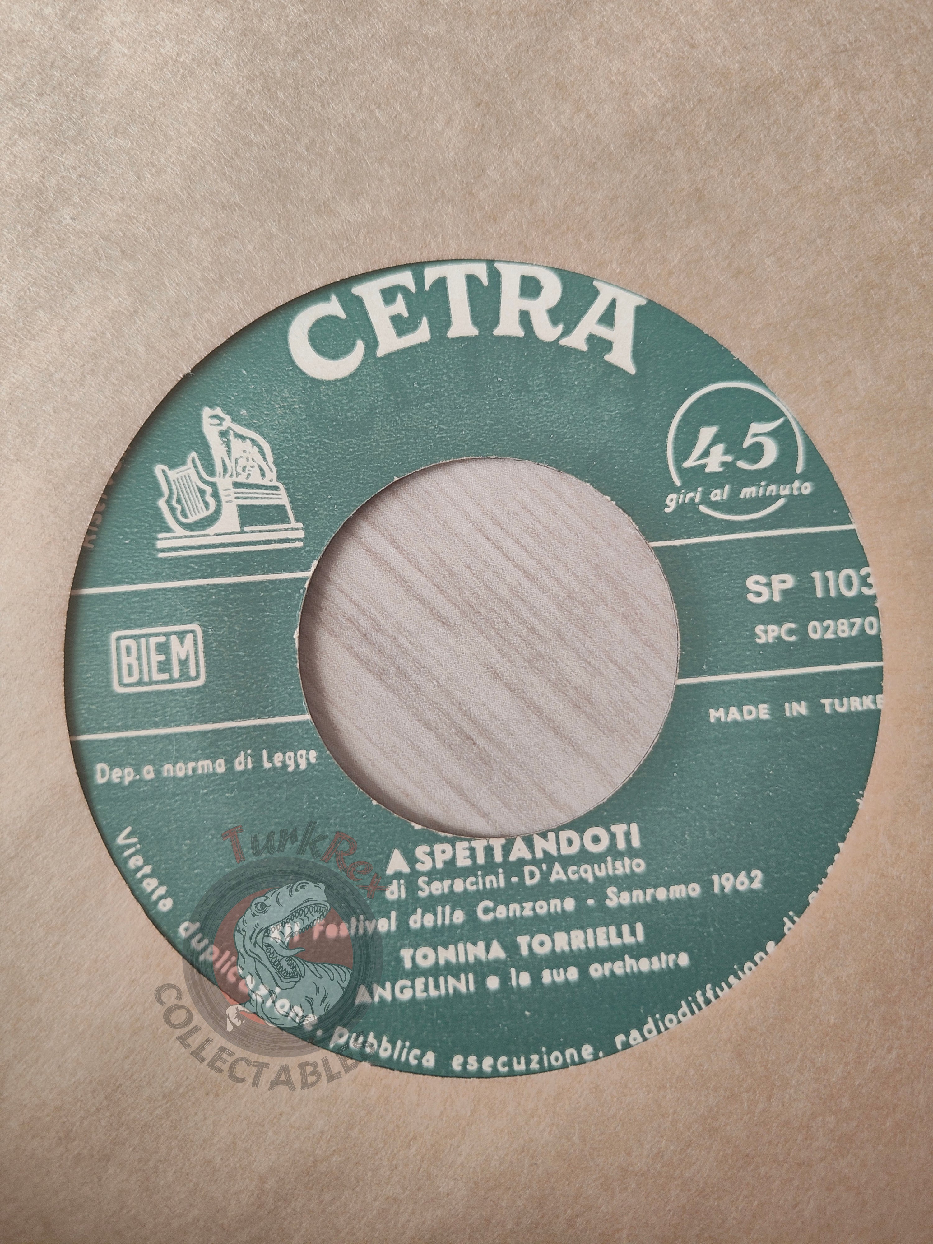 Tonina Torrielli – Aspettandoti 7" Turkish Pressing Vinyl Turkey Edition Sanremo
