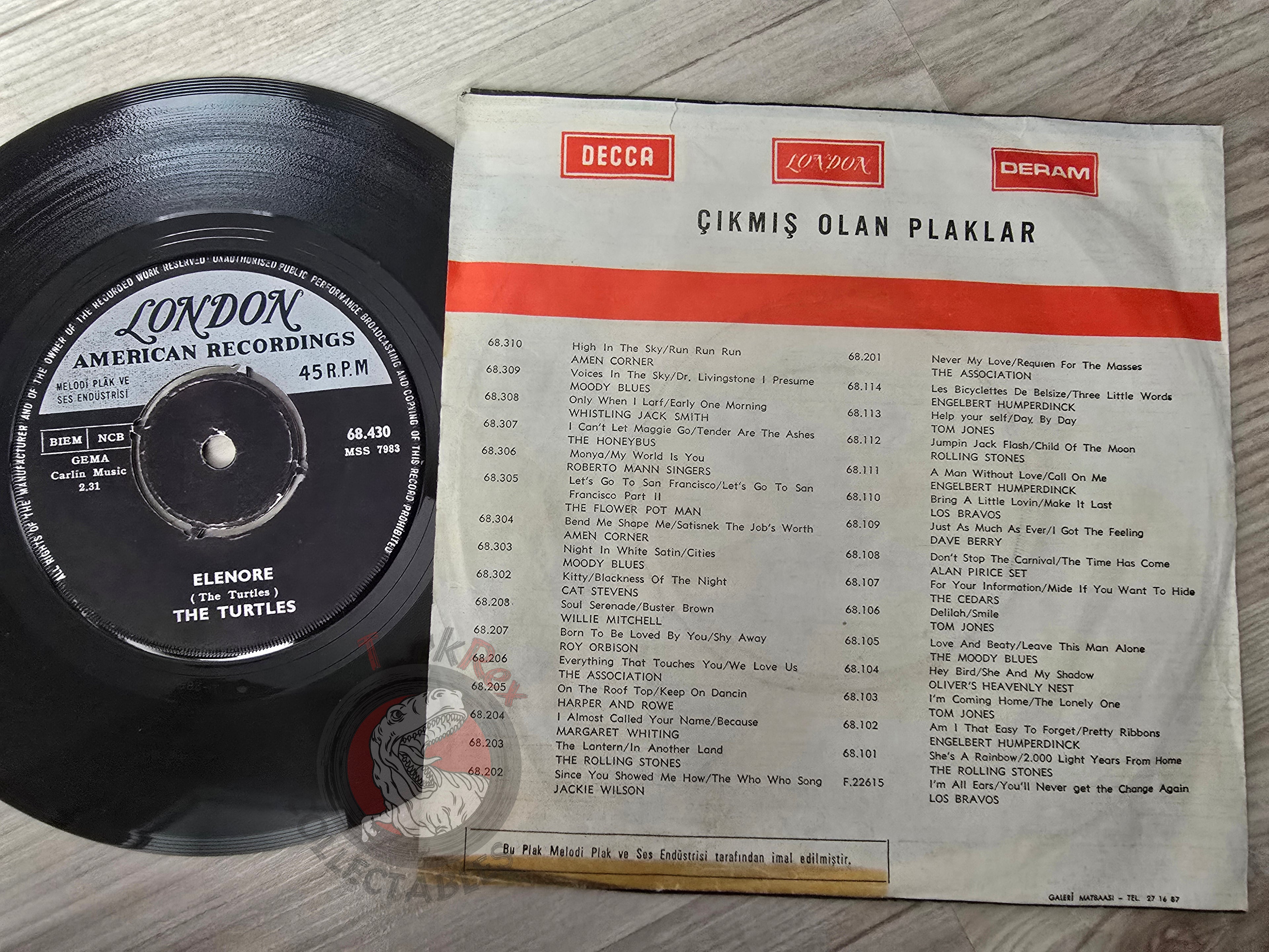 The Turtles – Elenore / Surfer Dan 7" Turkish Pressing Vinyl Turkey Edition