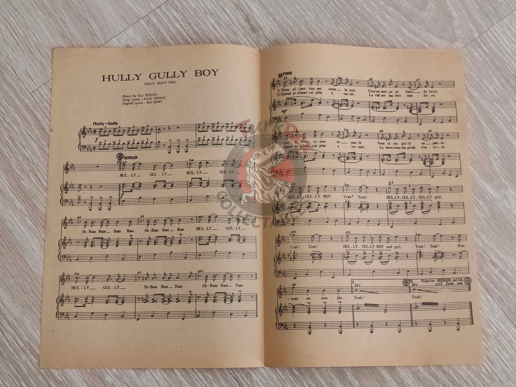 The Olympics – Hully Gully Boy Turkish Vintage Musical Notes Sheet Turkey