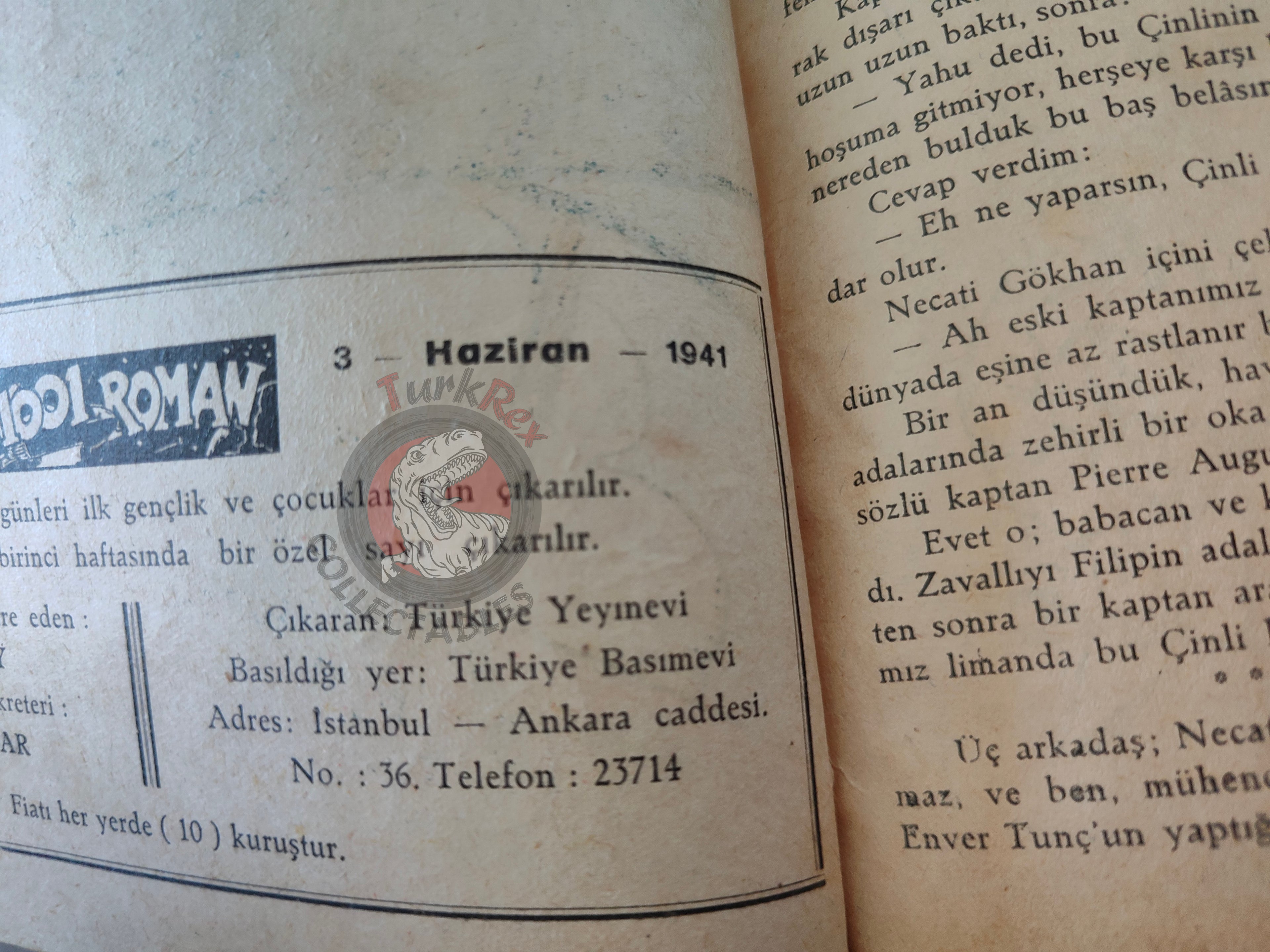 1001 Roman 1941 Red Eagles Turkish Comic Mag Turkey