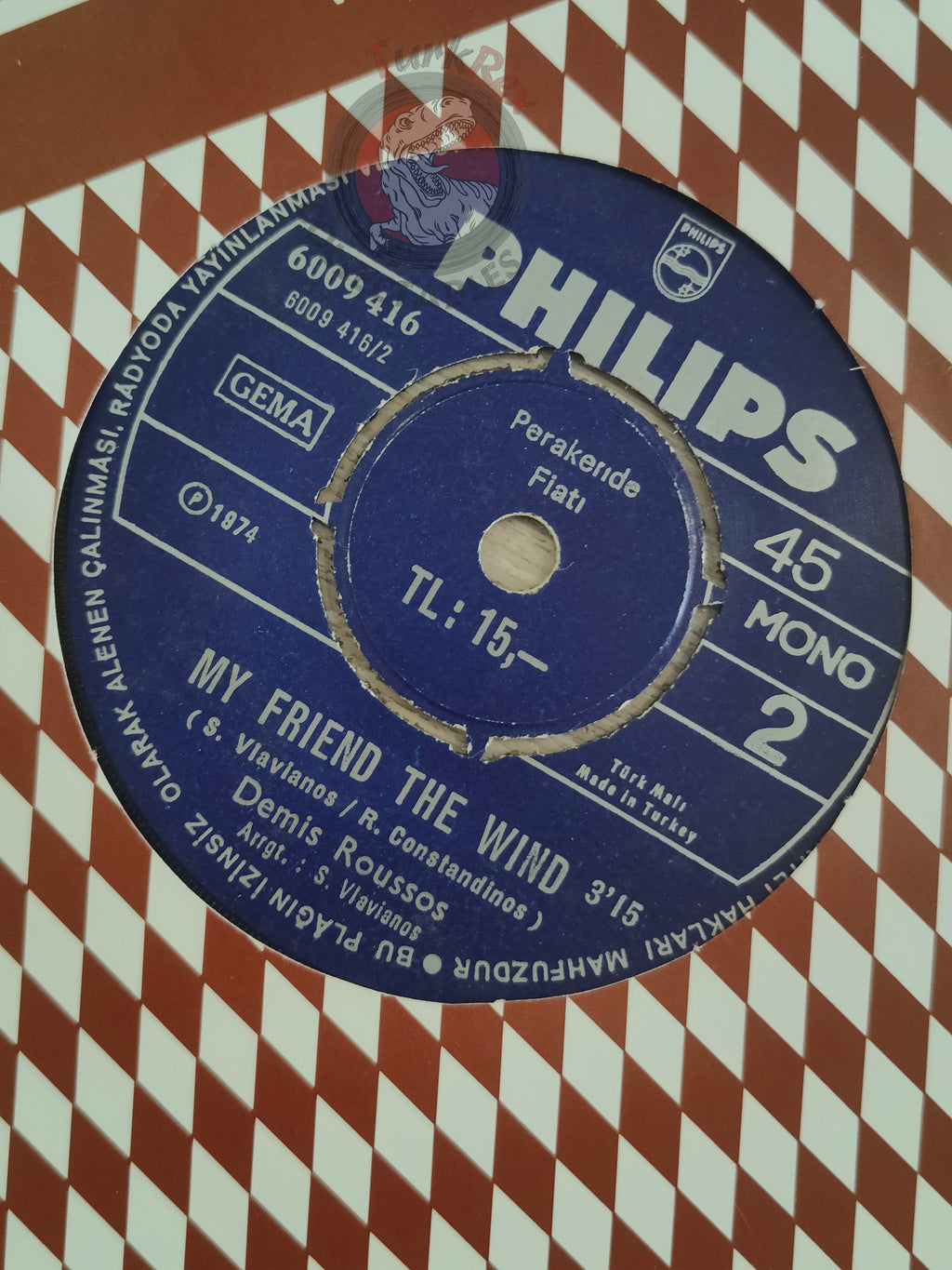 Demis Roussos – Someday, Somewhere 7" Turkish Pressing Vinyl Turkey Edition
