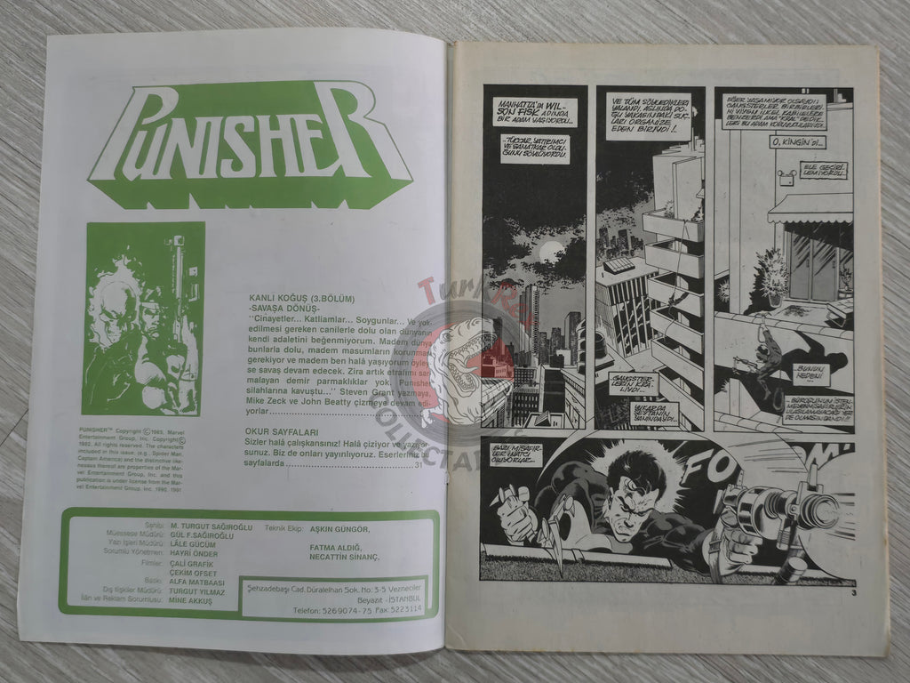 The Punisher #9 1992 Turkish Comic Turkey #2 1986 series Magazine #4