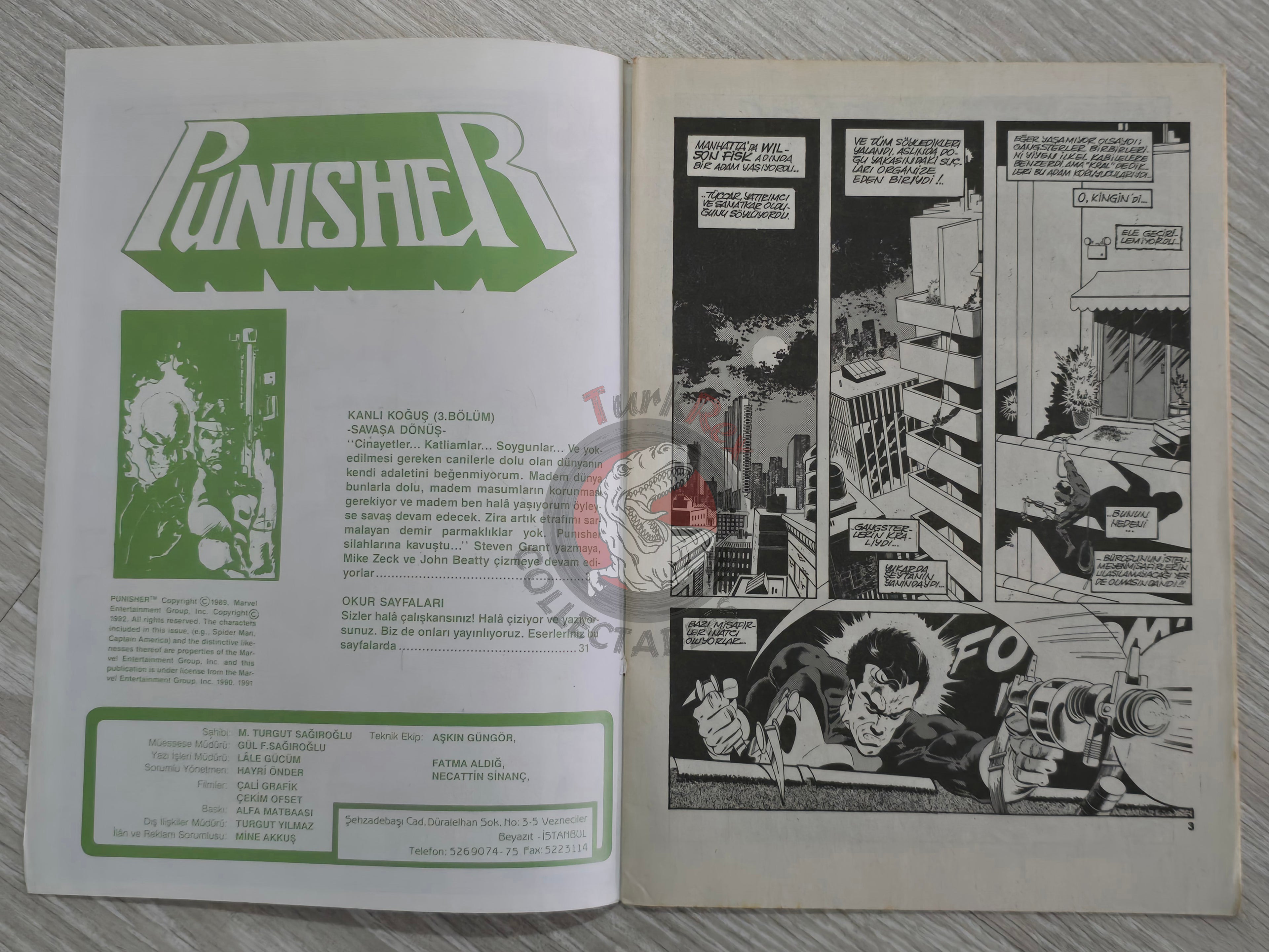 The Punisher #9 1992 Turkish Comic Turkey #2 1986 series Magazine #4