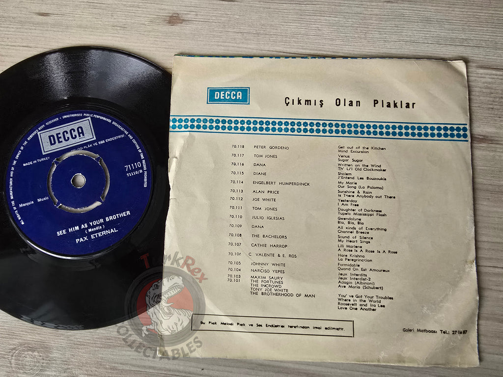 Pax Eternal – A Second Chance Mr. Jones 7" Turkish Pressing Vinyl Turkey Edition