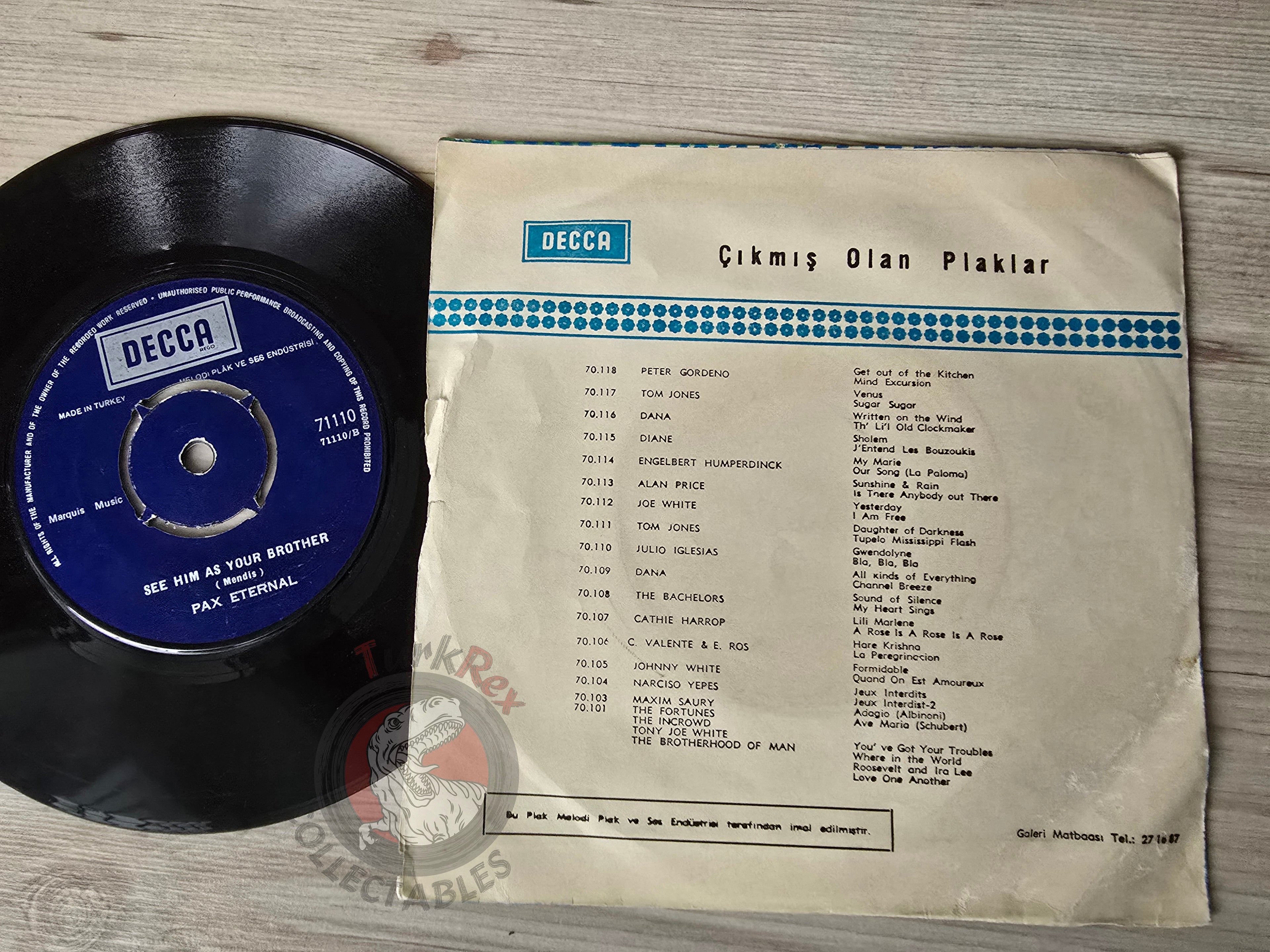 Pax Eternal – A Second Chance Mr. Jones 7" Turkish Pressing Vinyl Turkey Edition