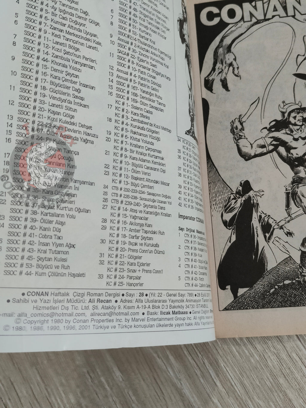 Conan #28 The Savage Sword of Conan #55 #217 Turkish Comic Turkey
