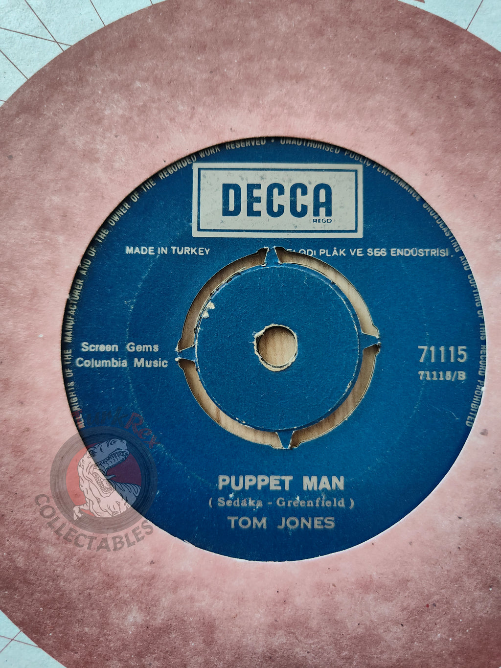 Tom Jones – You're My World 7" Turkish Pressing Vinyl Turkey Edition