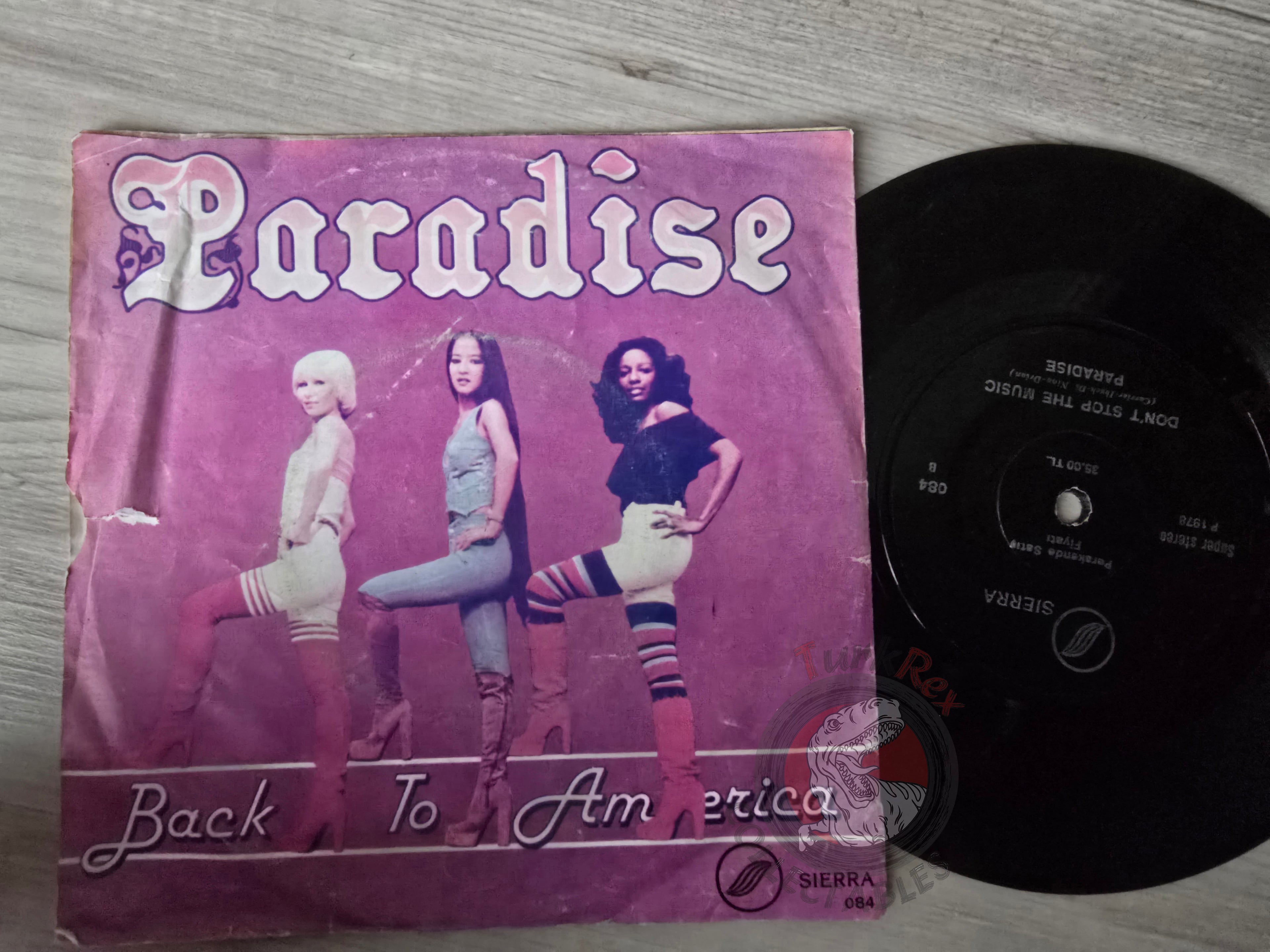 Paradise – Back To America / Don't Stop The Music 7" Turkish Pressing Vinyl Turkey Edition