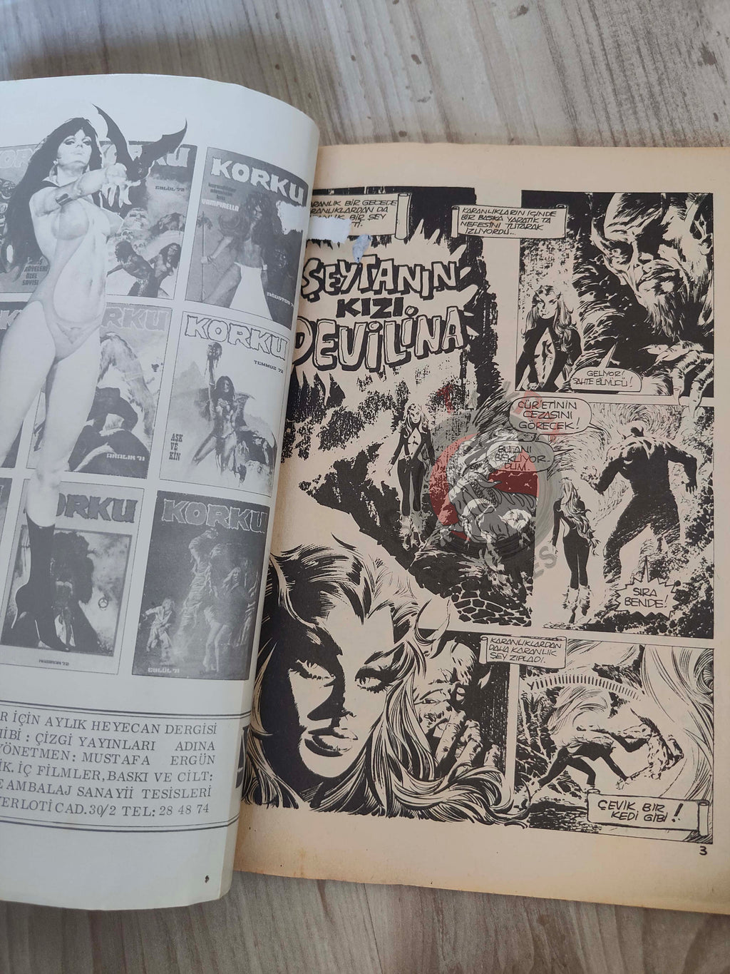 Korku March 1976 Turkish Comic Turkey Vampirella #39 Warren Creepy Eerie