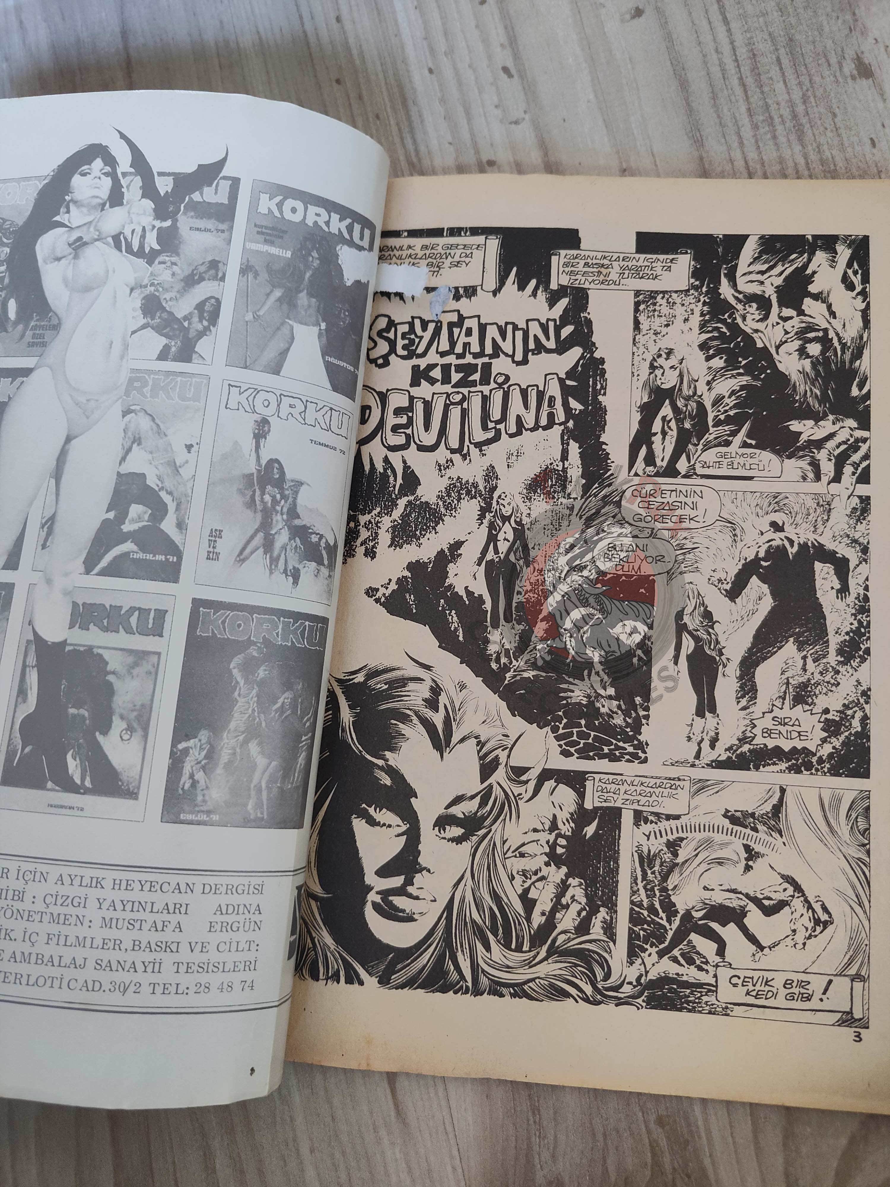 Korku March 1976 Turkish Comic Turkey Vampirella #39 Warren Creepy Eerie