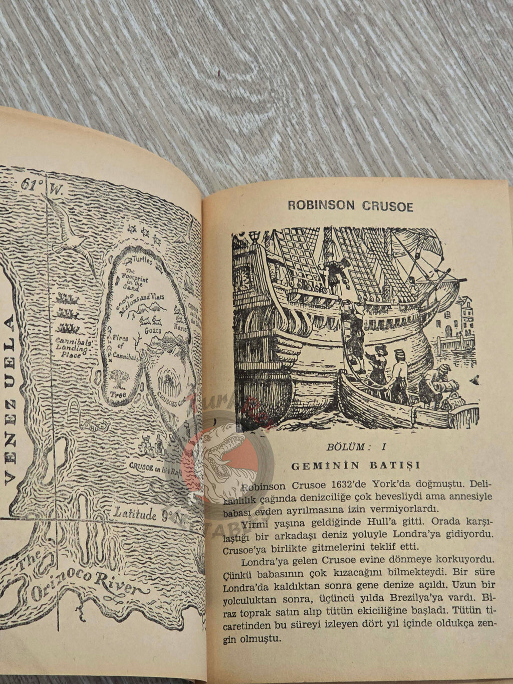 Daniel Defoe – Robinson Crusoe 1982 Turkish Book Turkey Illustrated
