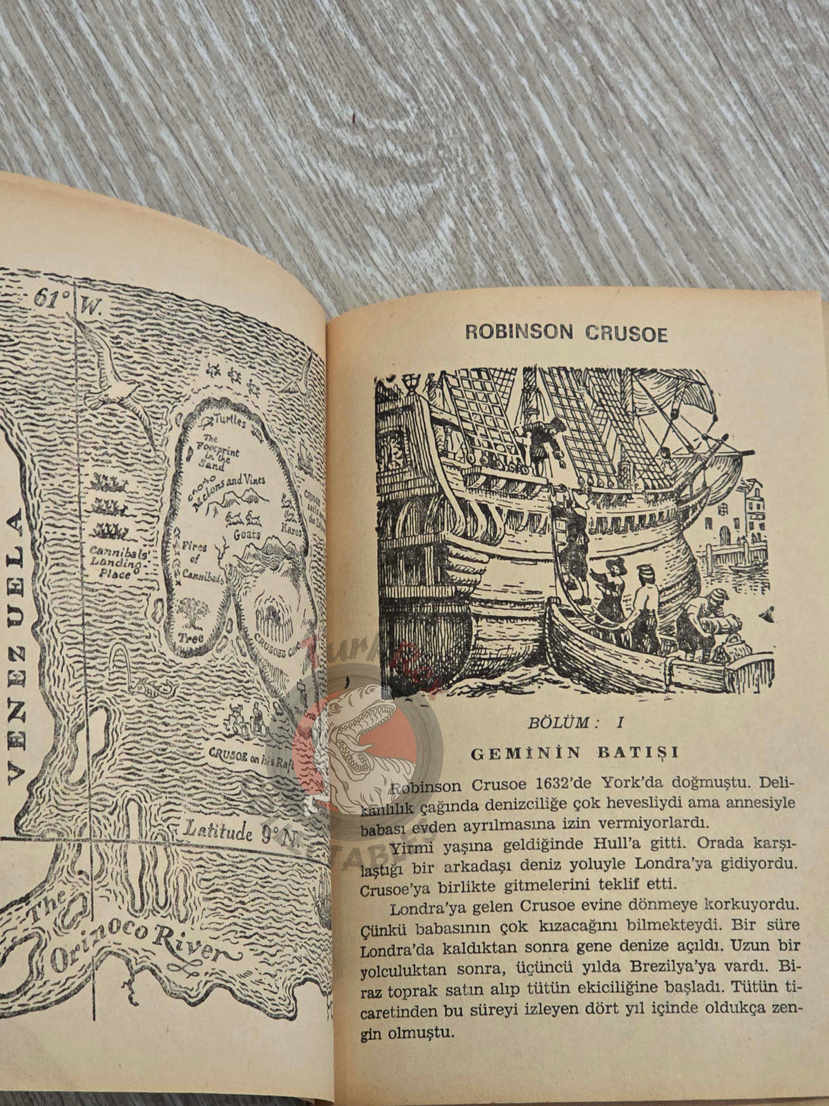 Daniel Defoe – Robinson Crusoe 1982 Turkish Book Turkey Illustrated
