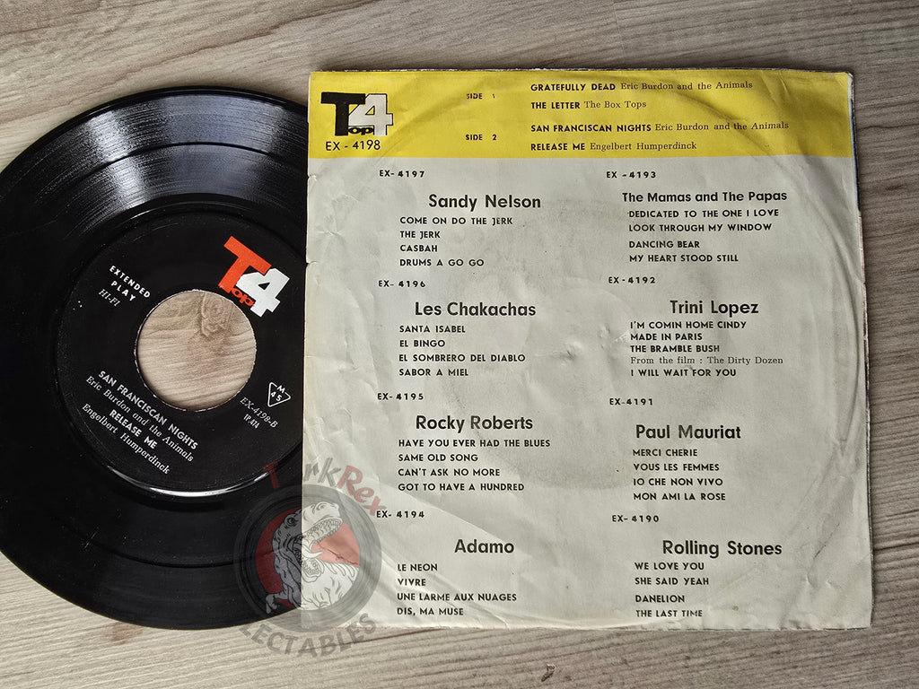 Eric Burdon & The Animals / Box Tops / Engelbert Humperdinck 7" Iran Pressing Vinyl Iranian Edition